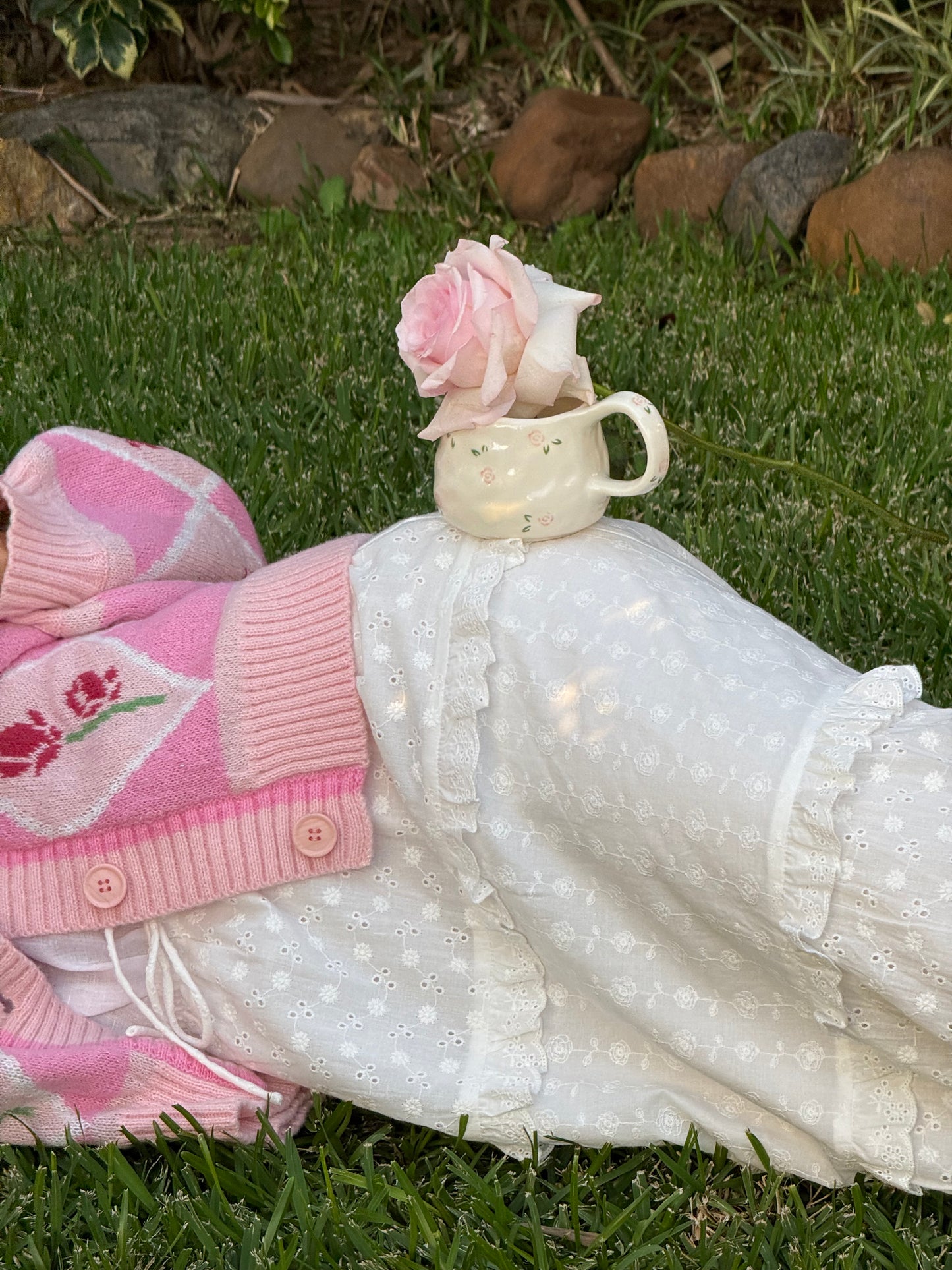 Rose Ceramic Cup and Saucer