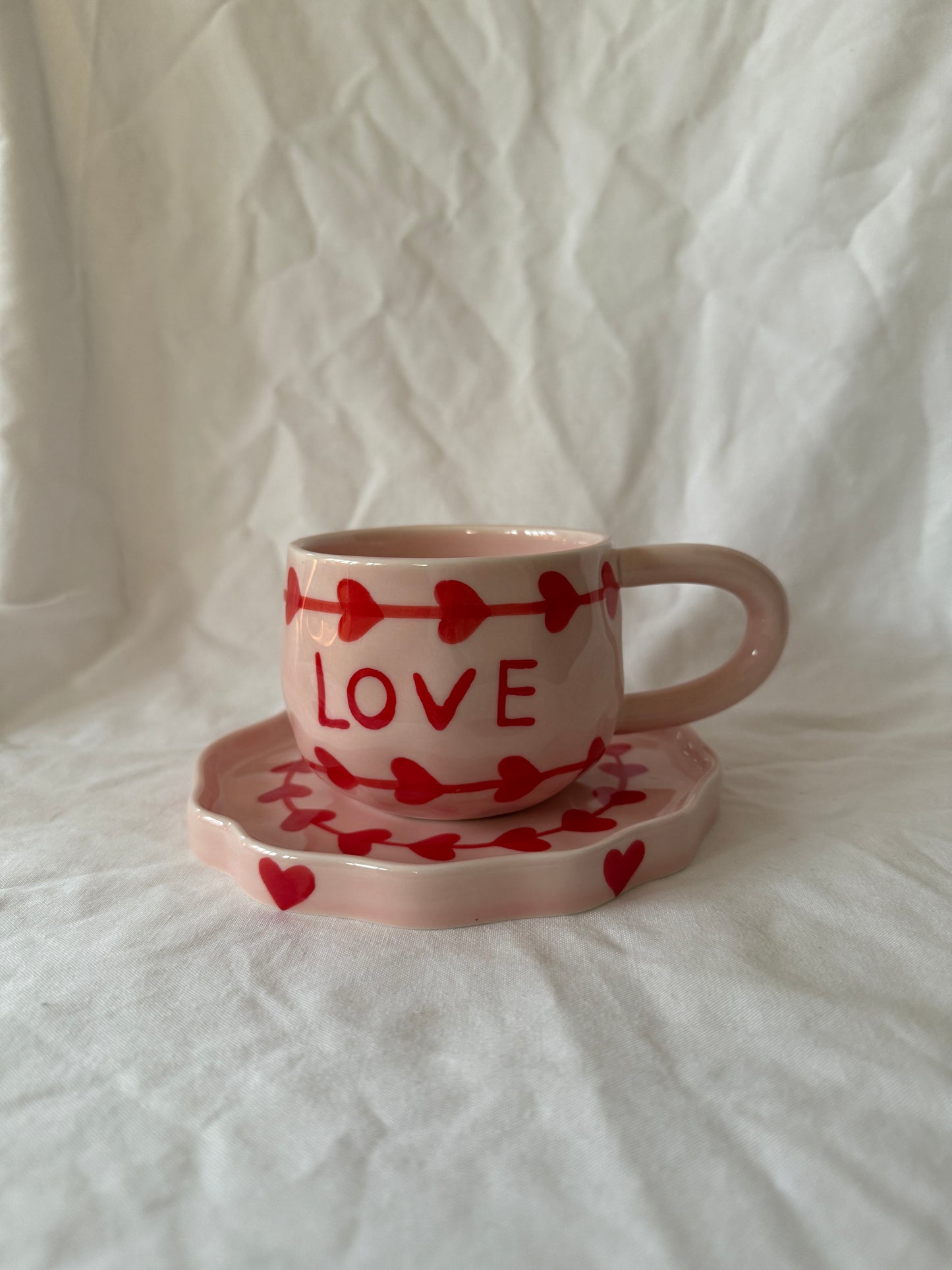 L’amour Ceramic Cup and Saucer