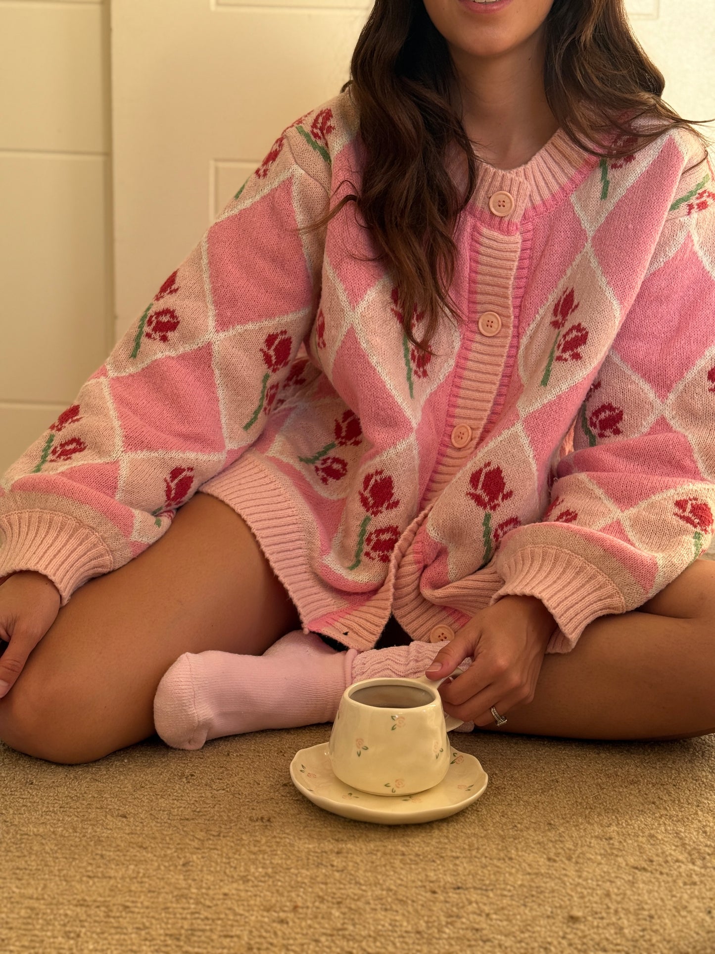 Rose Ceramic Cup and Saucer