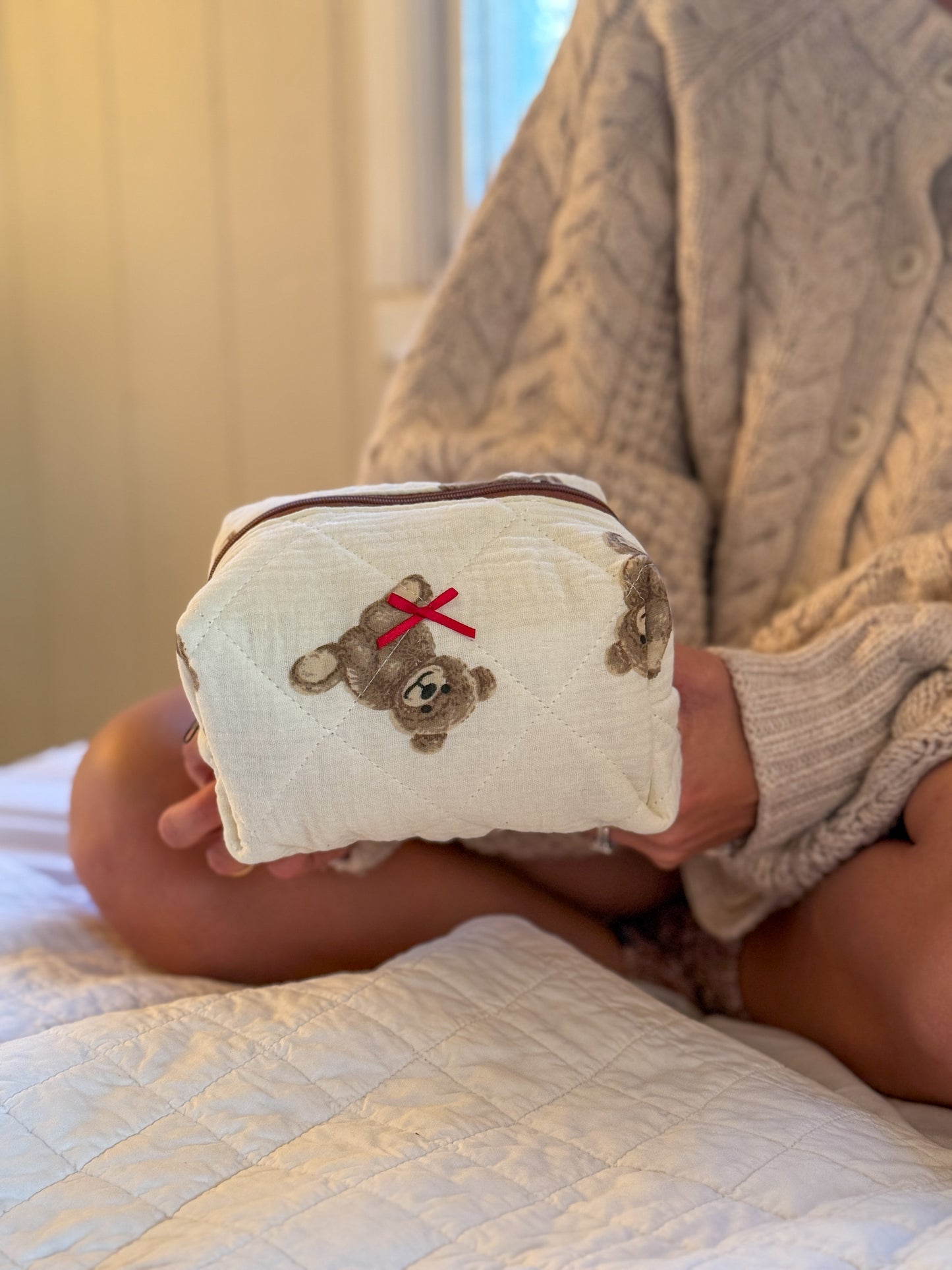 Teddy Quilted Beauty Bag