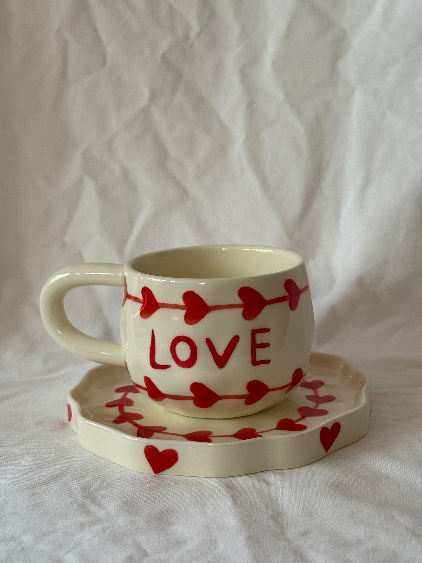 L’amour Ceramic Cup and Saucer
