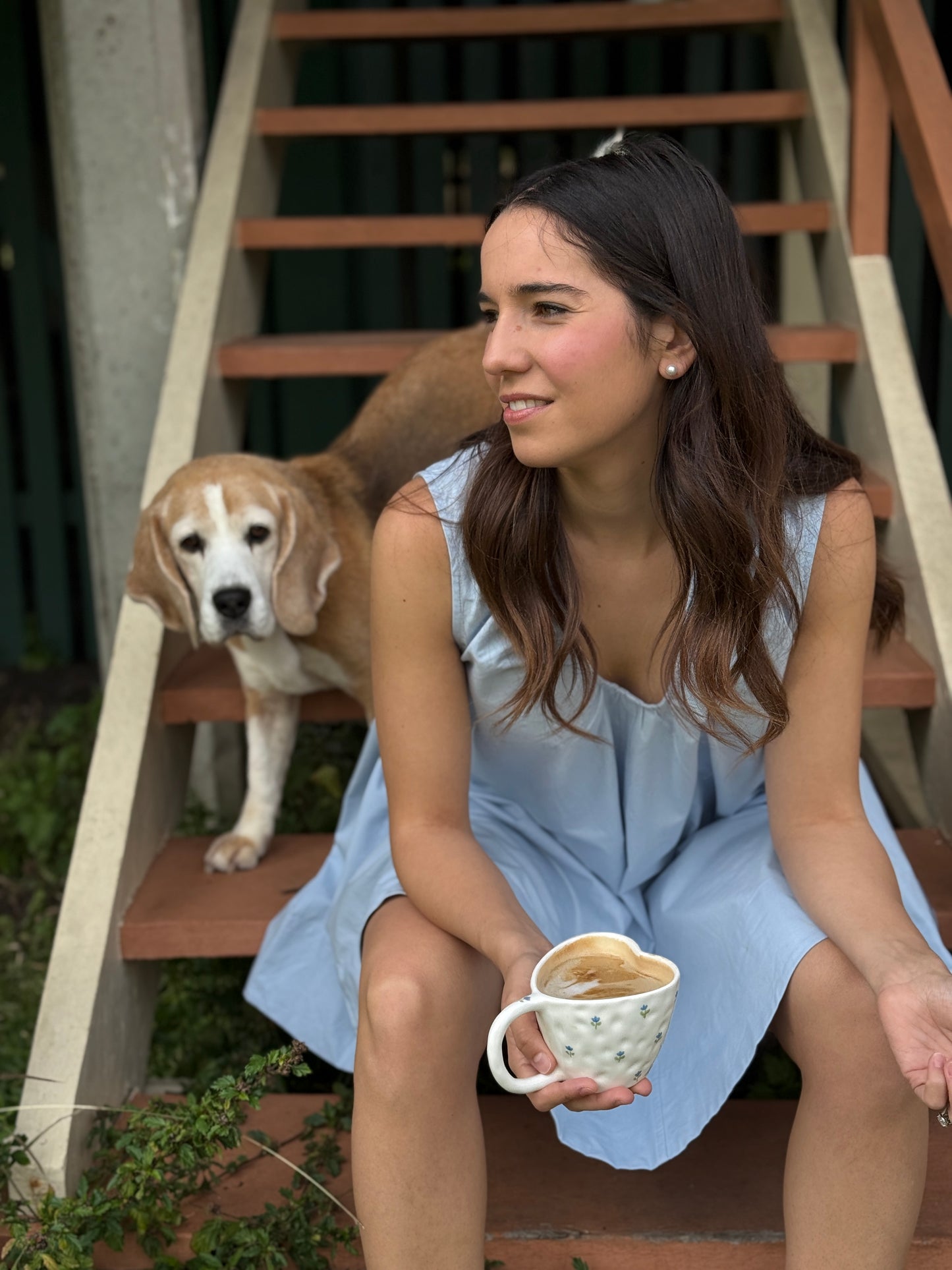 Junie Blue Ceramic Heart Mug