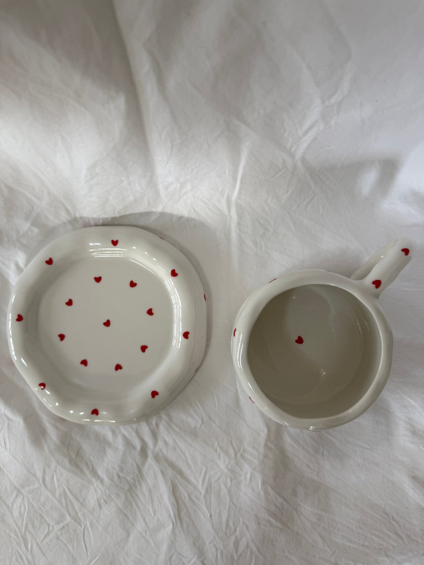 Heart to Heart Ceramic Cup and Saucer