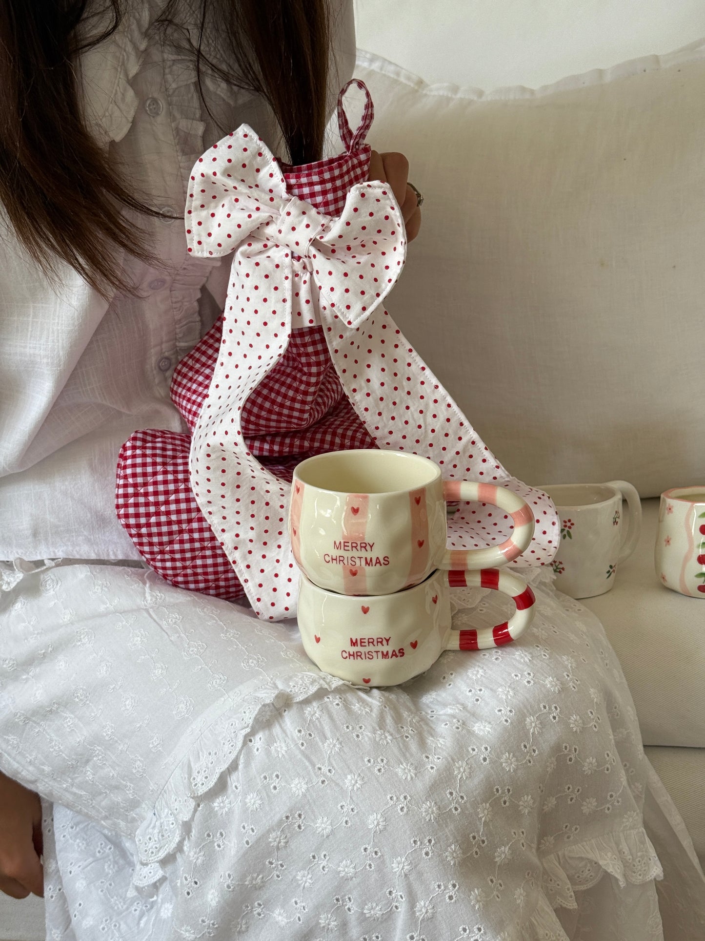 Bonbon de Noël Ceramic Cup and Saucer