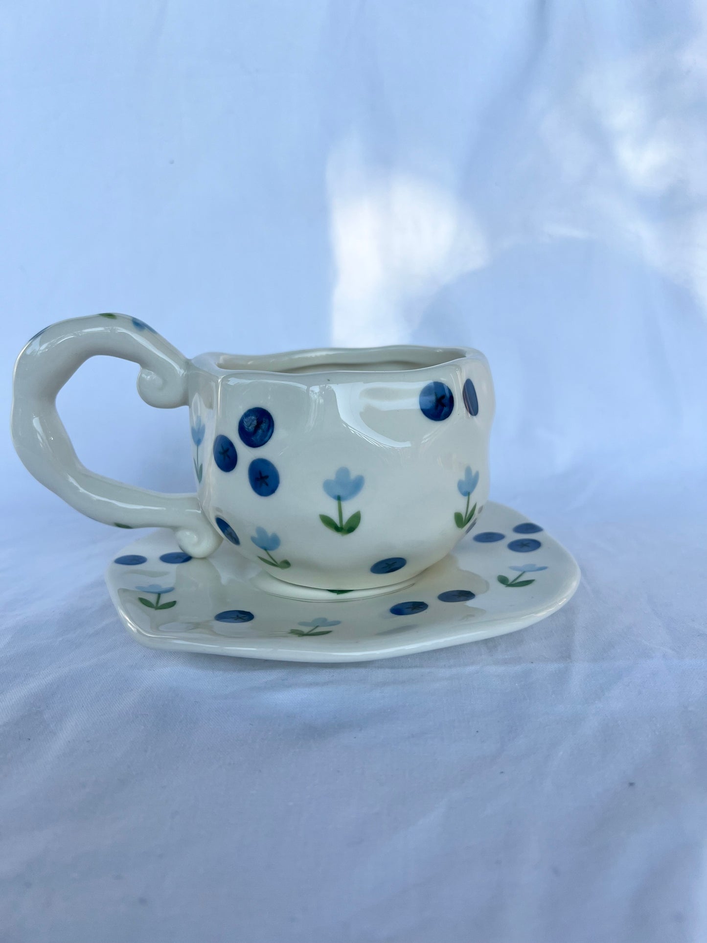 Zoe Fleur Ceramic Cup and Saucer