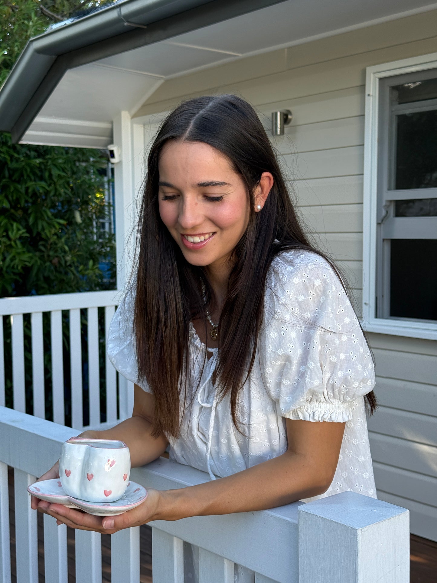 Sweetheart Ceramic Cup and Saucer