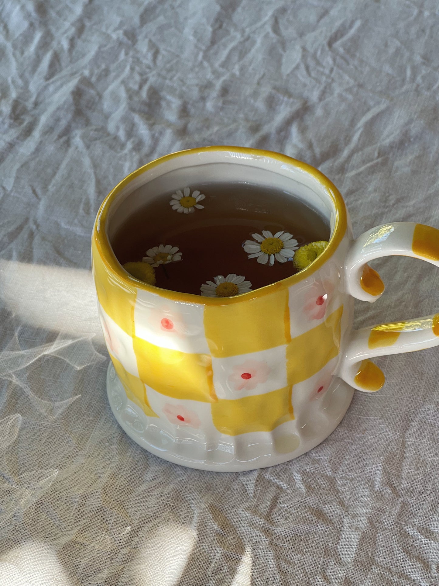 Flower Field Daffodil Handmade Hand Painted Ceramic Mug