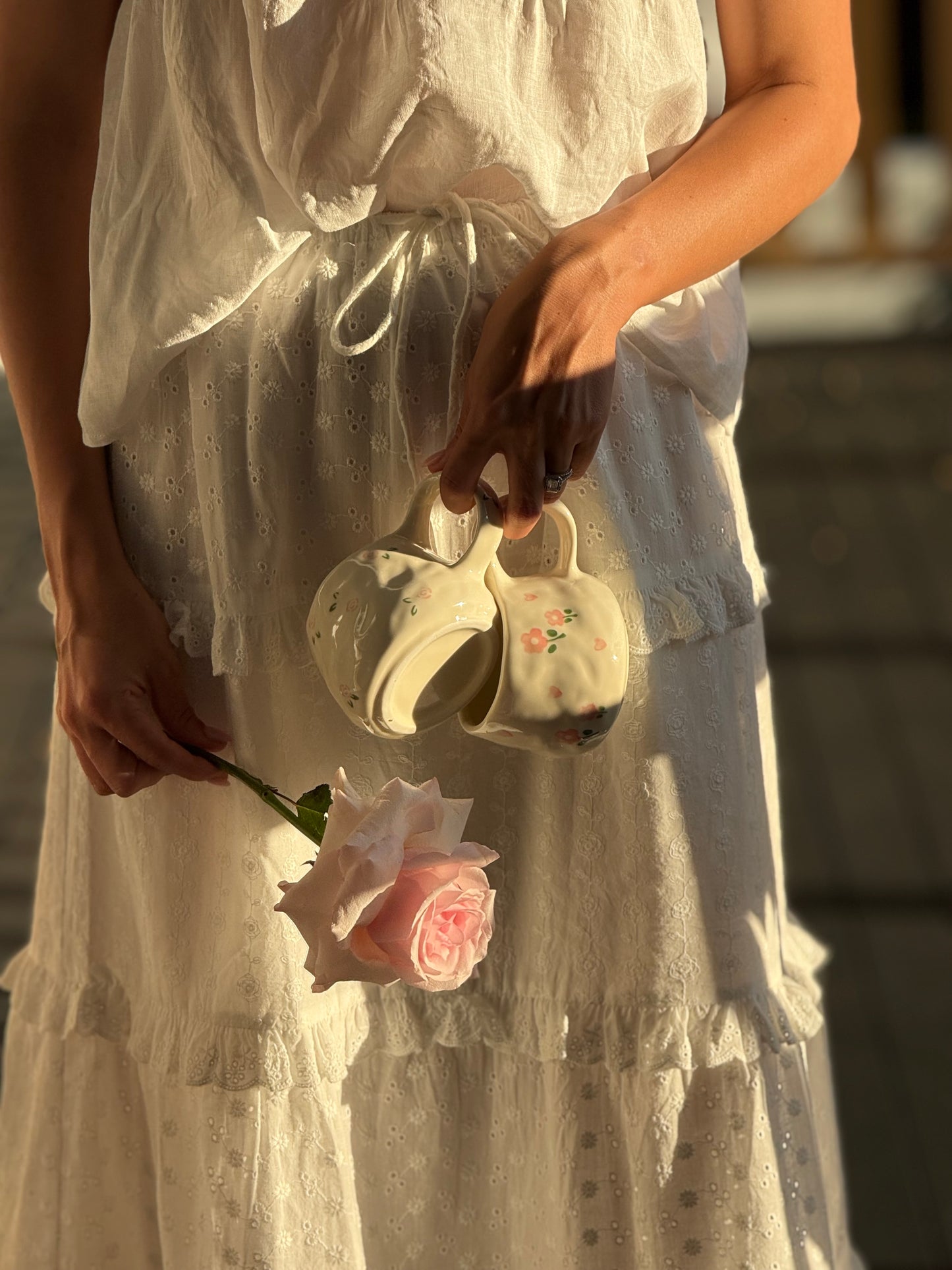 Rose Ceramic Cup and Saucer