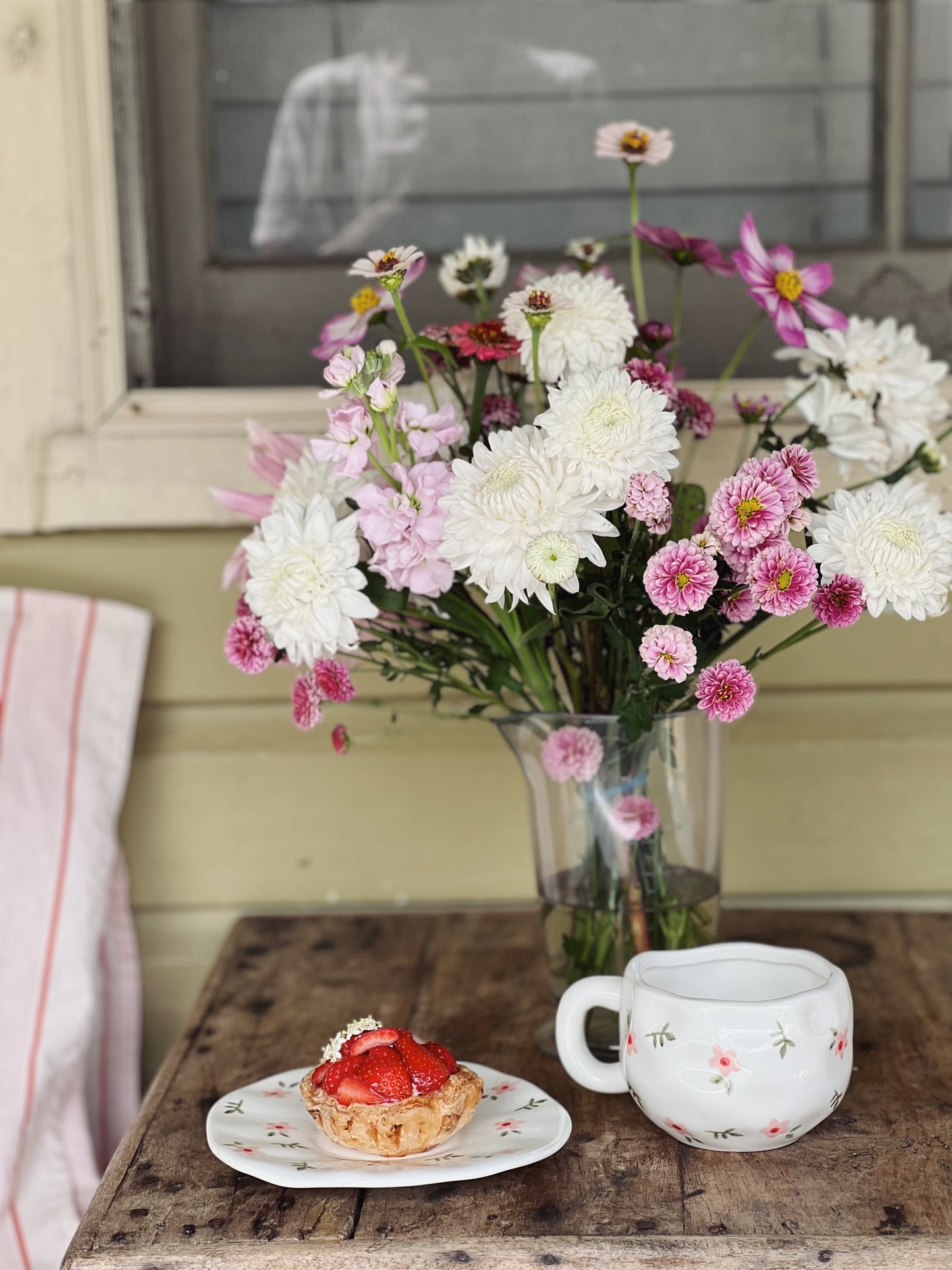 Pink Posie Ceramic Cup and Saucer