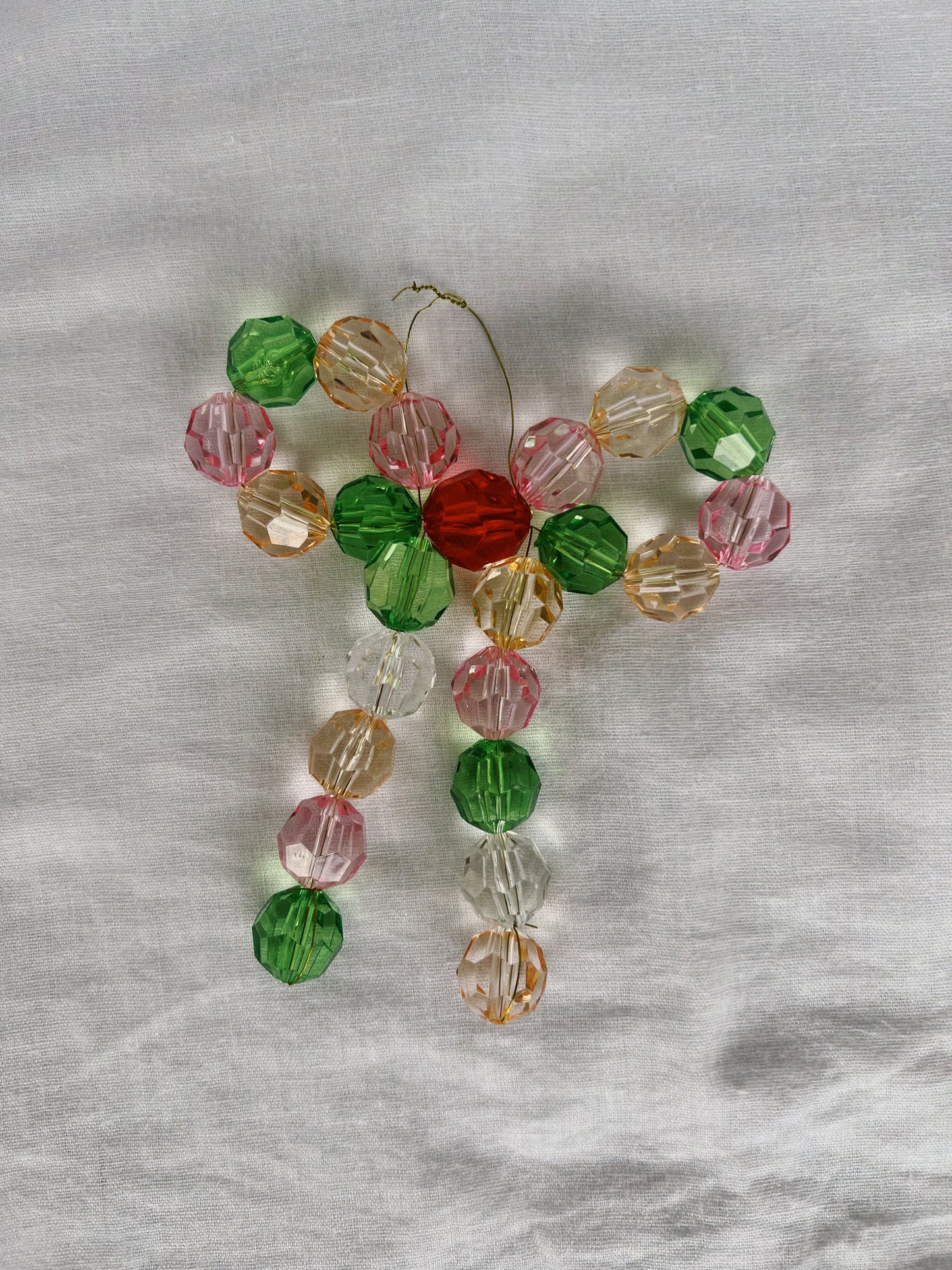 Handmade Beaded Bow Christmas Ornament