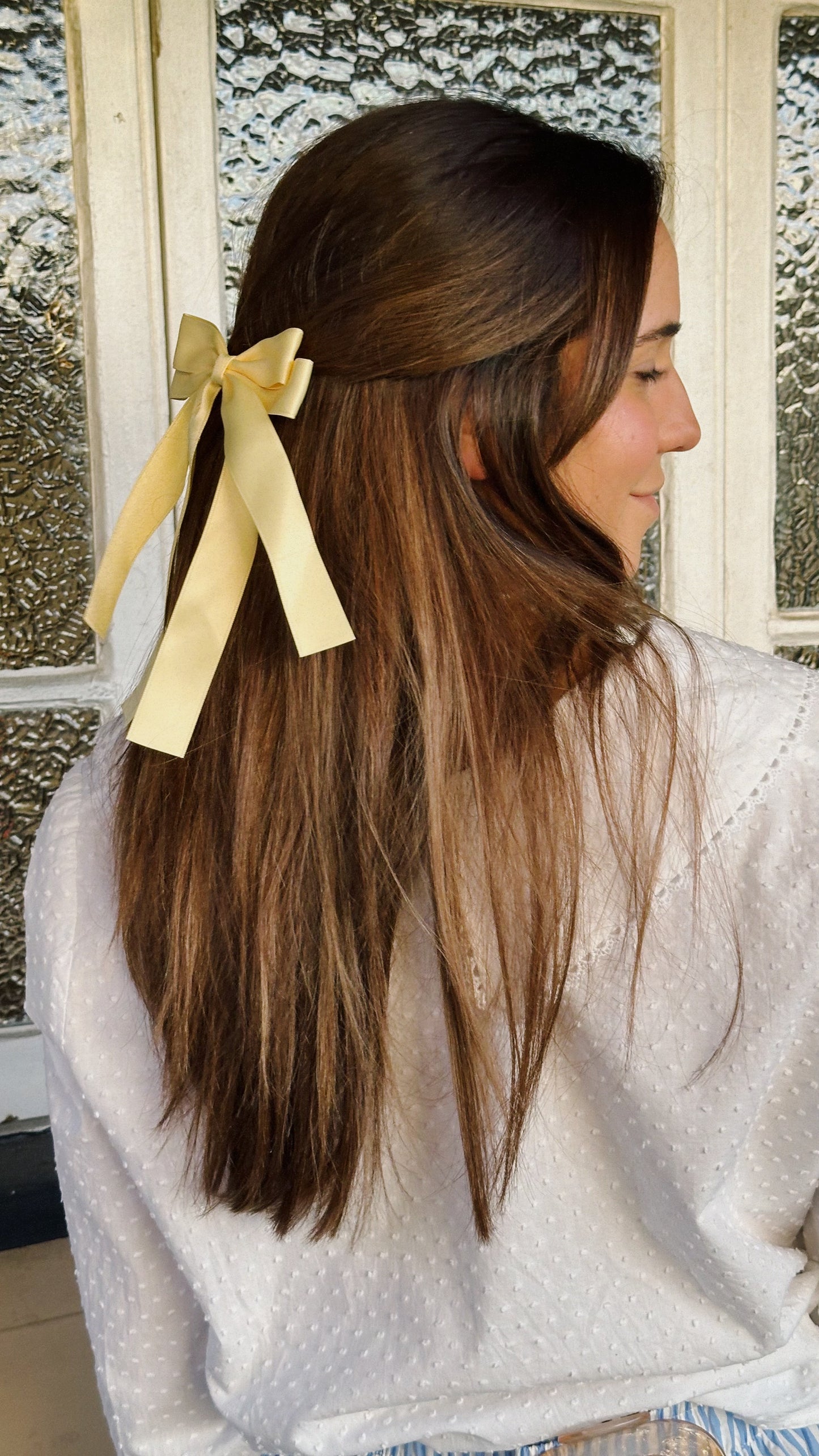 Butter Yellow Ribbon Bow Hair Clip