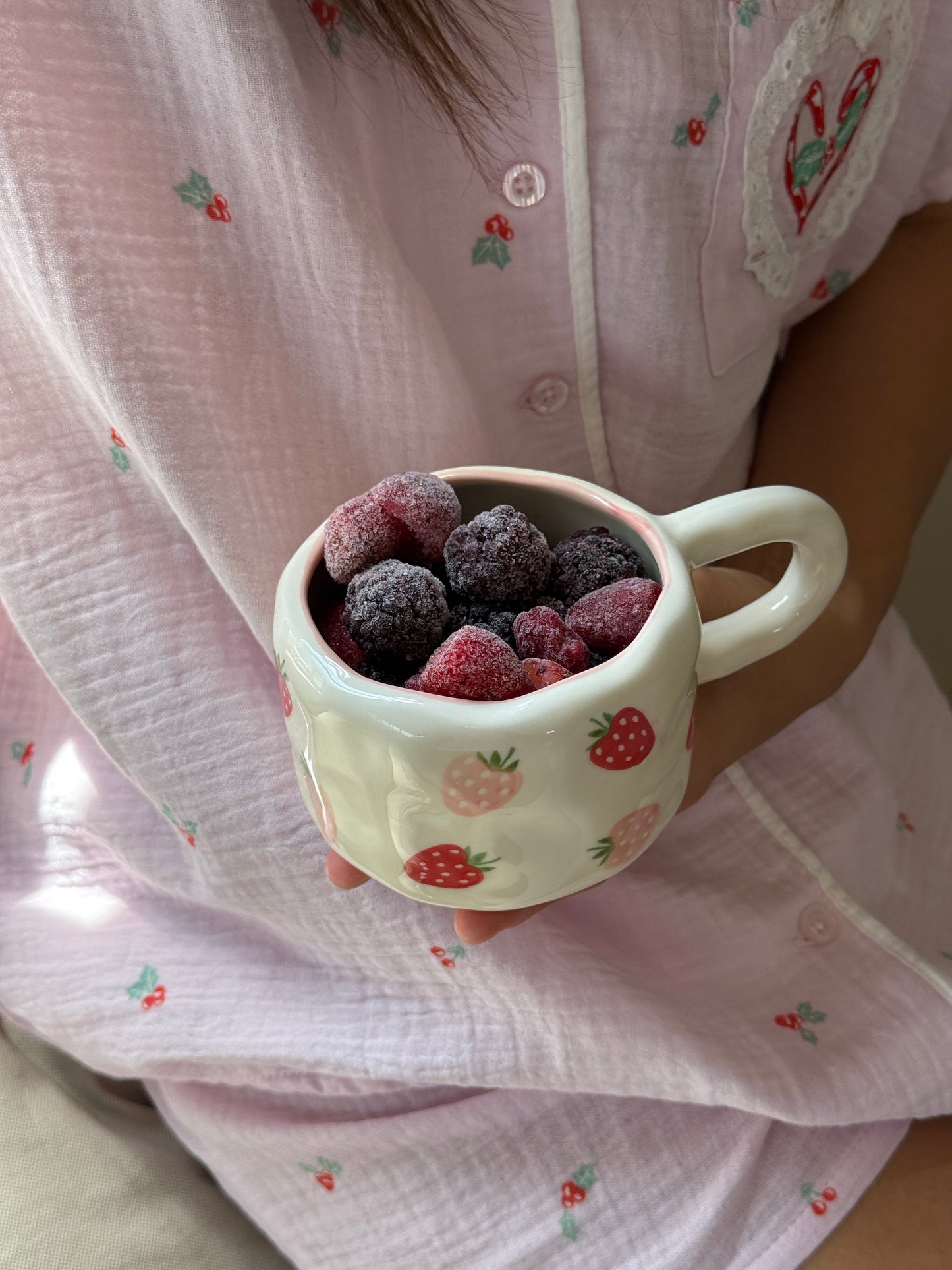 La Fraise Ceramic Cup and Saucer