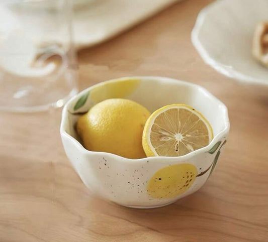 Limone European Summer Citrus Ceramic Hand Painted Bowl