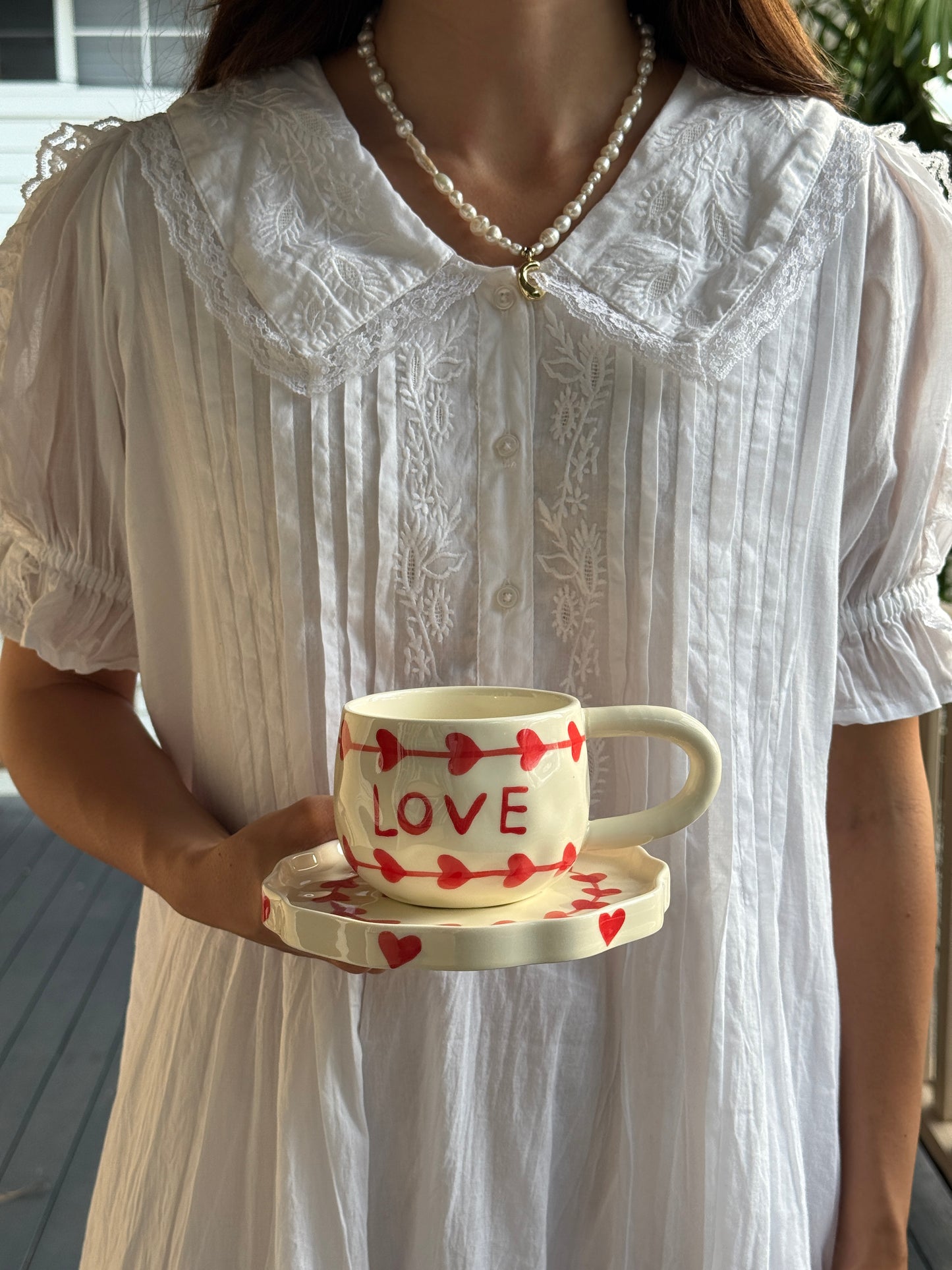 L’amour Ceramic Cup and Saucer