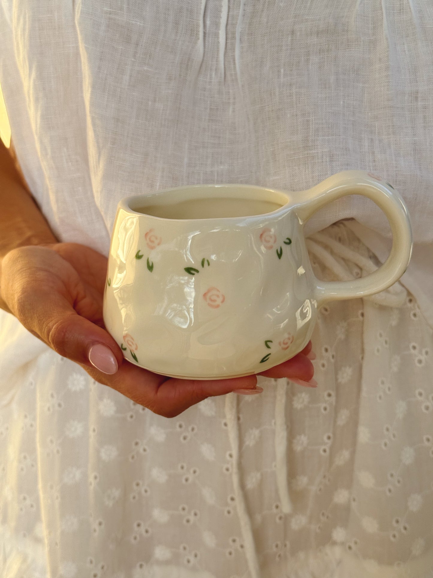 Rose Ceramic Cup and Saucer