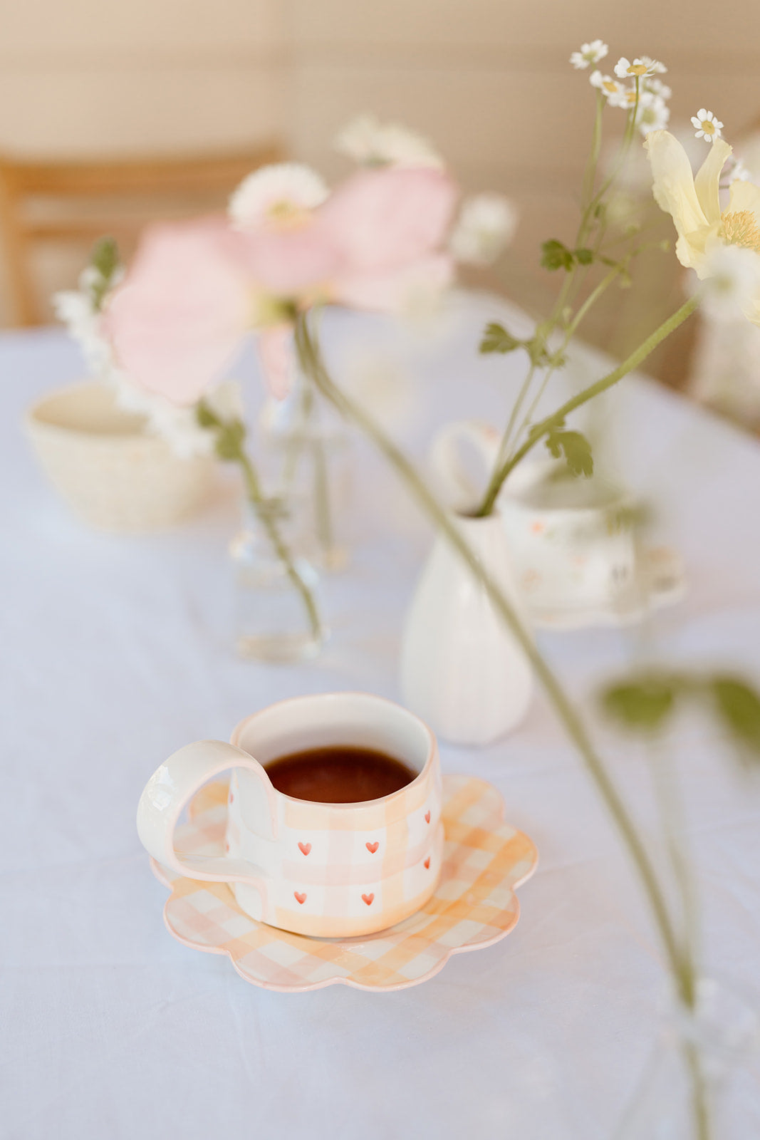 Lottie Mae Ceramic Cup and Scalloped Saucer