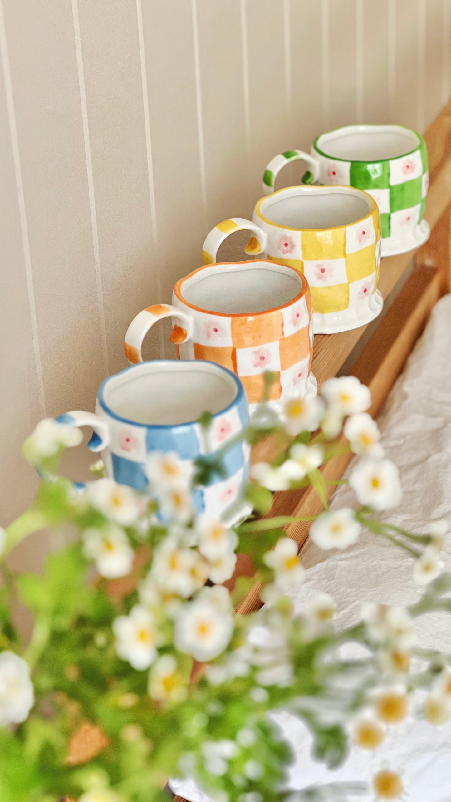 Flower Field Daffodil Handmade Hand Painted Ceramic Mug