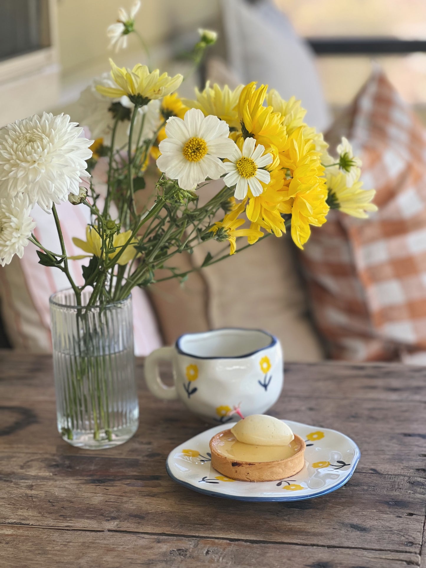 Farmhouse Flowers Ceramic Cup and Saucer