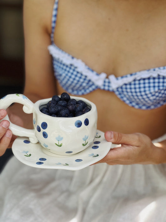 Zoe Fleur Ceramic Cup and Saucer