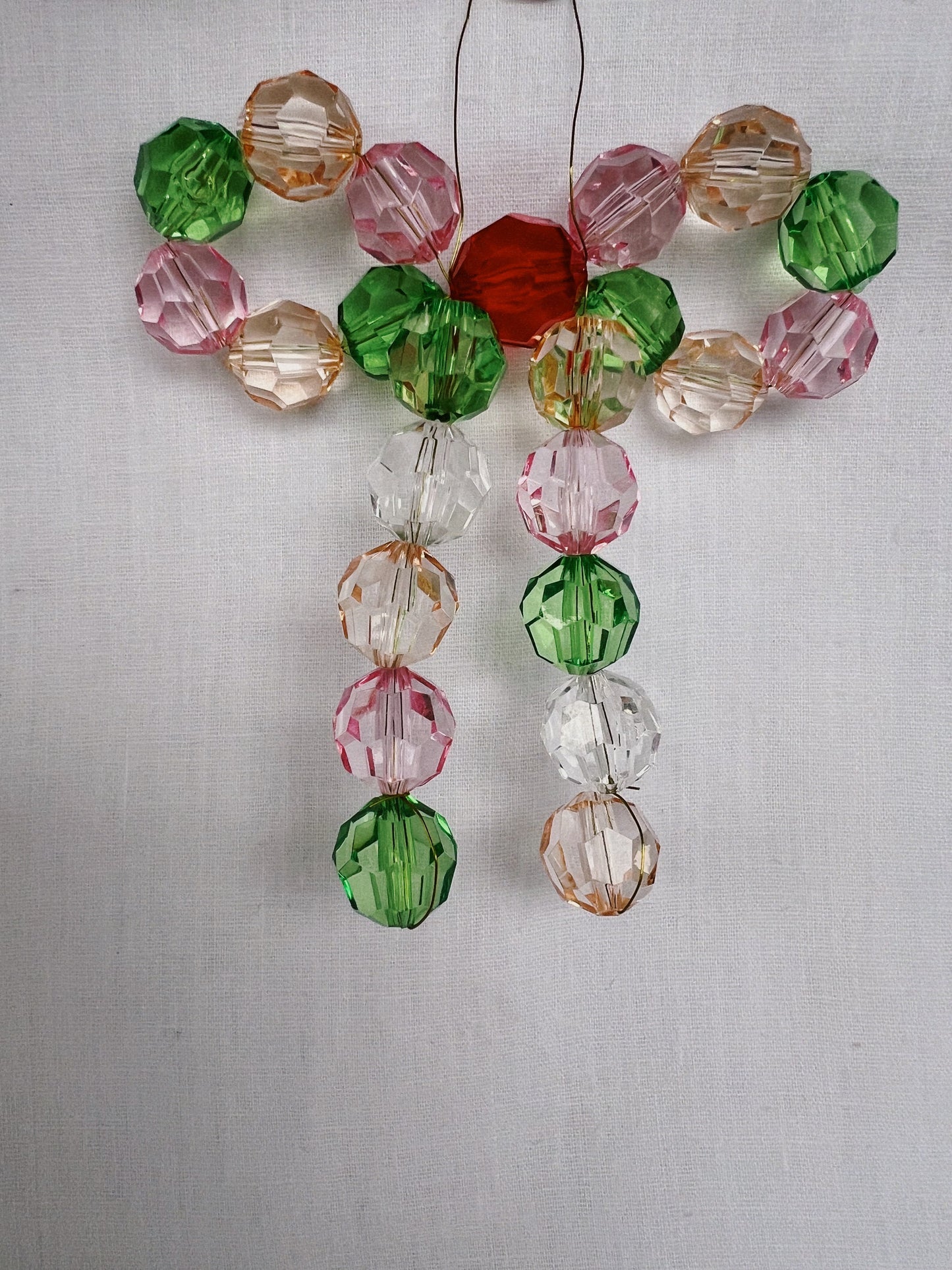 Handmade Beaded Bow Christmas Ornament