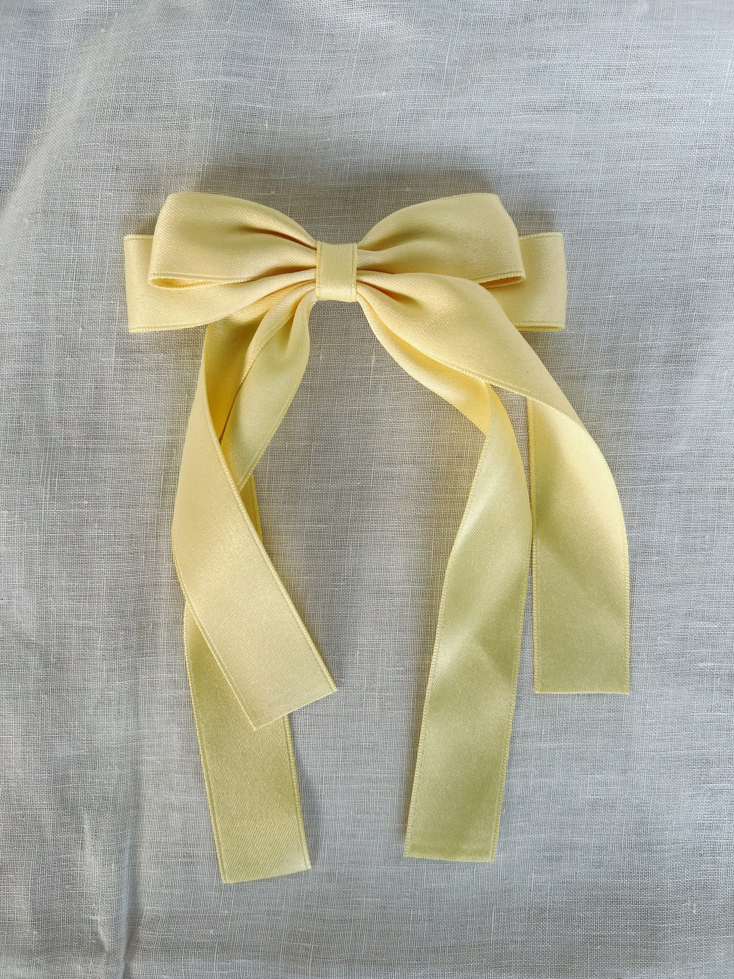 Butter Yellow Ribbon Bow Hair Clip