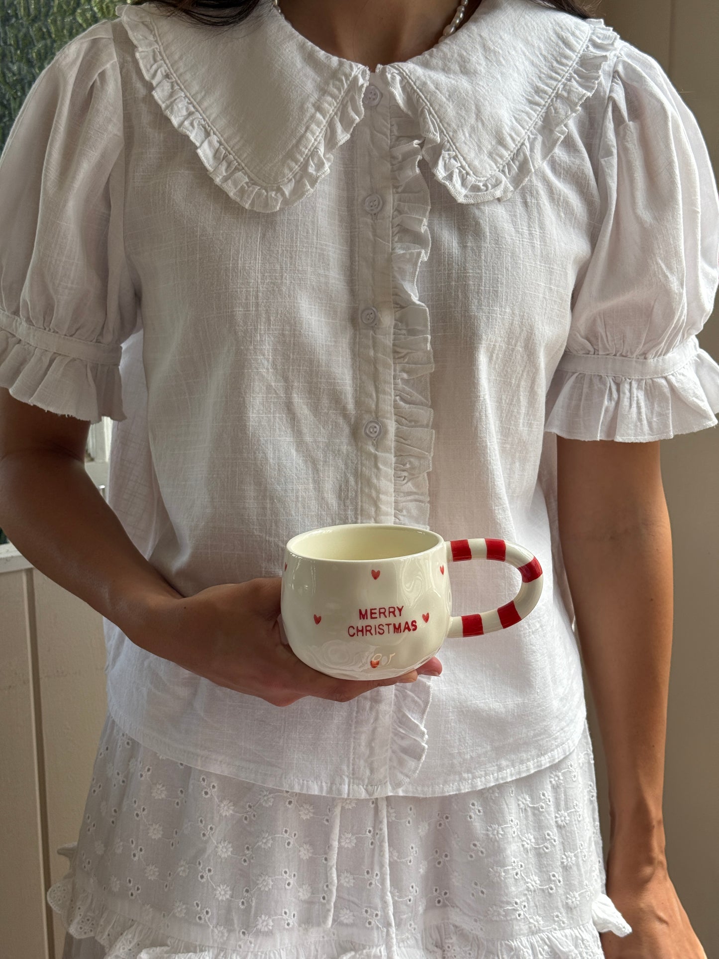 Bonbon de Noël Ceramic Cup and Saucer