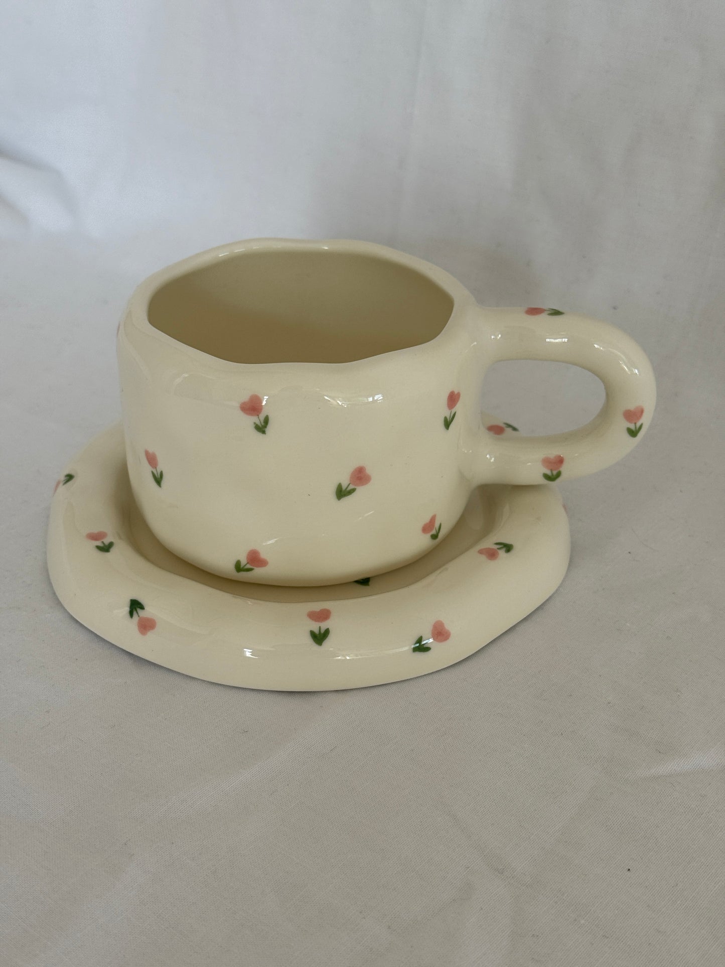 Rosalie Ceramic Cup and Saucer