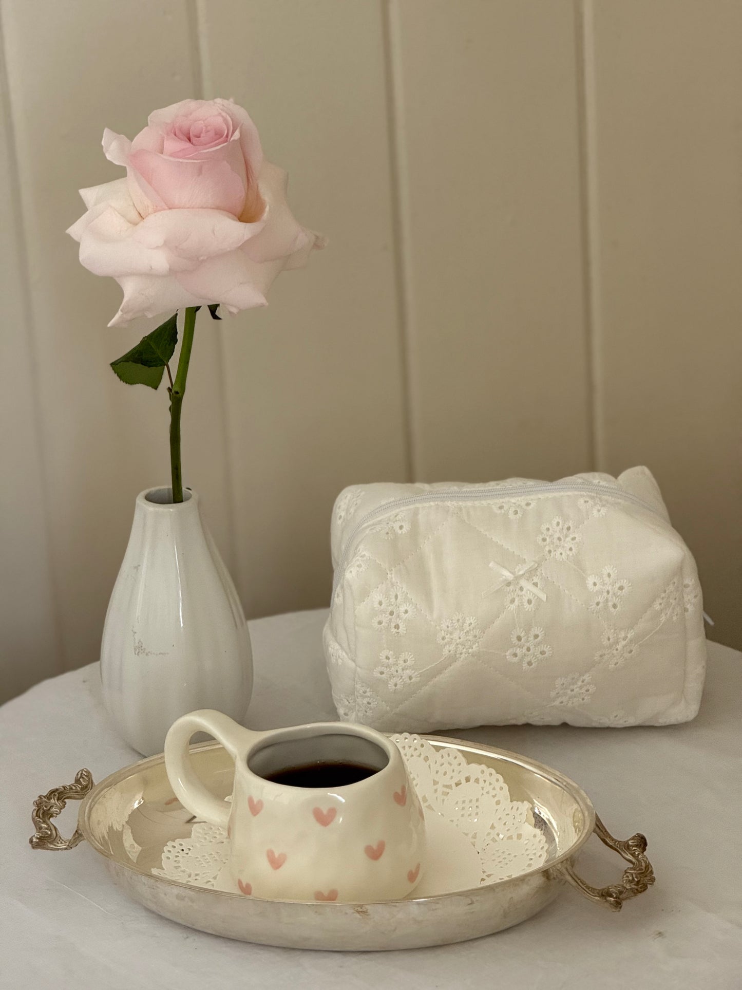 Pearl Quilted Beauty Bag