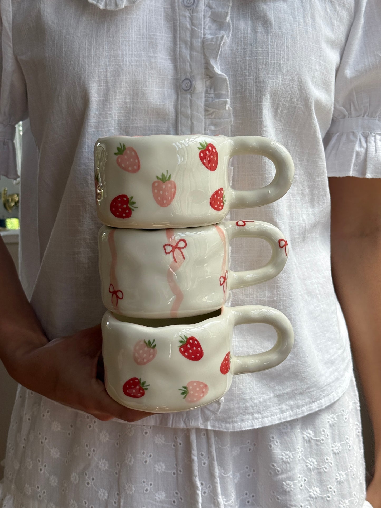 La Fraise Ceramic Cup and Saucer