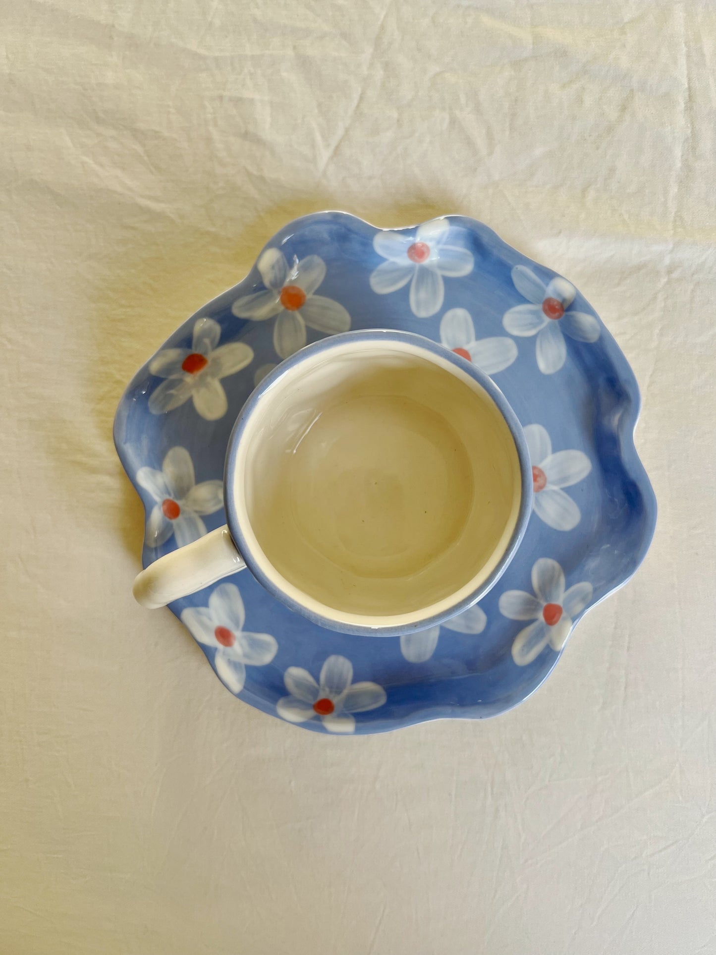 Daisy Blue Mug and Plate