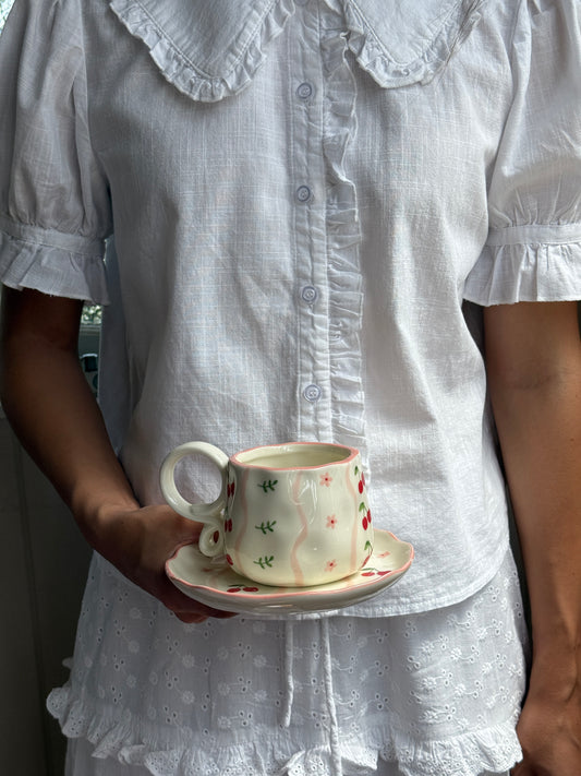 Camille Ceramic Cup and Saucer