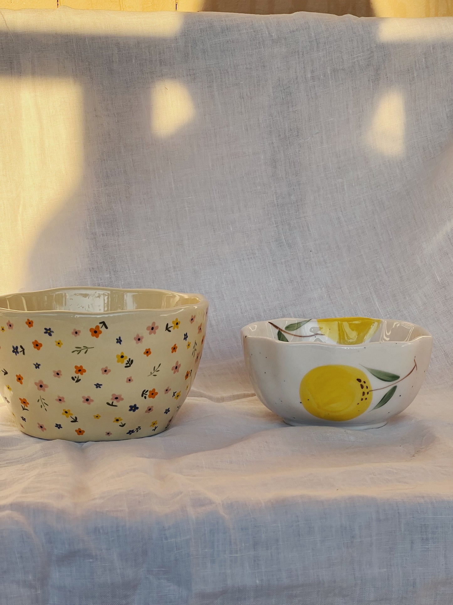 Limone European Summer Citrus Ceramic Hand Painted Bowl