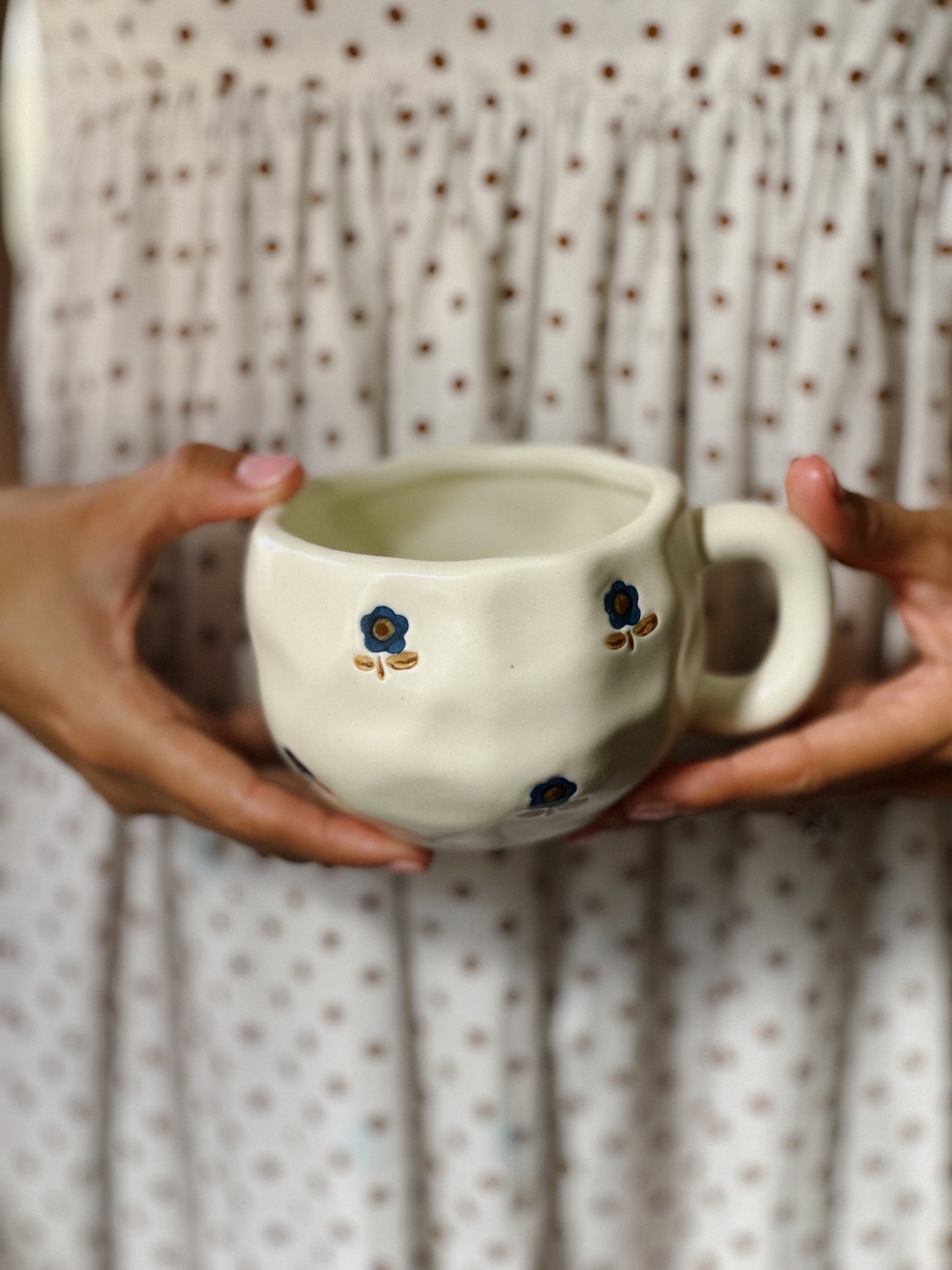 Farmhouse Flowers Ceramic Cup and Saucer