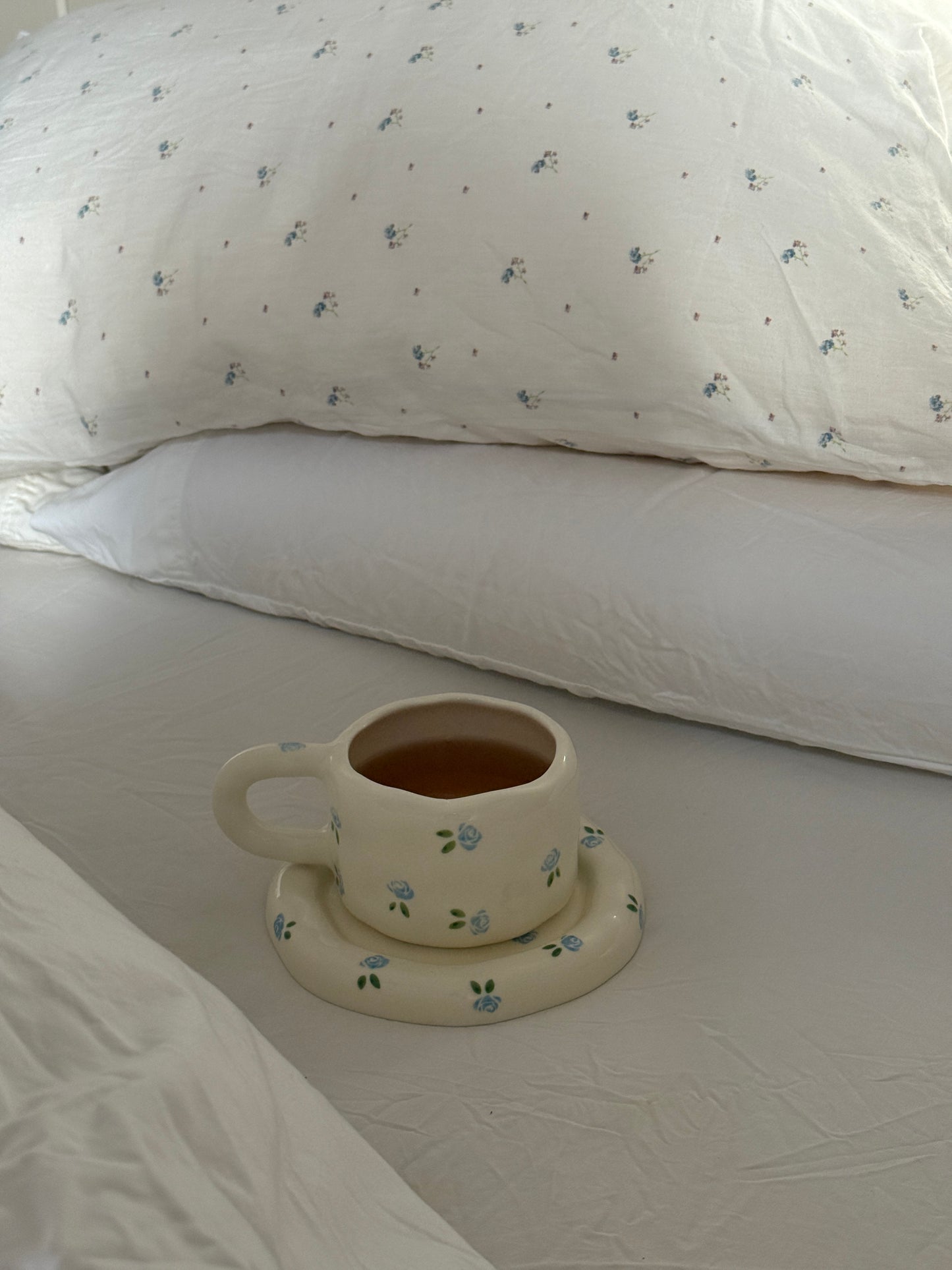 Seaside Rose Ceramic Cup and Saucer