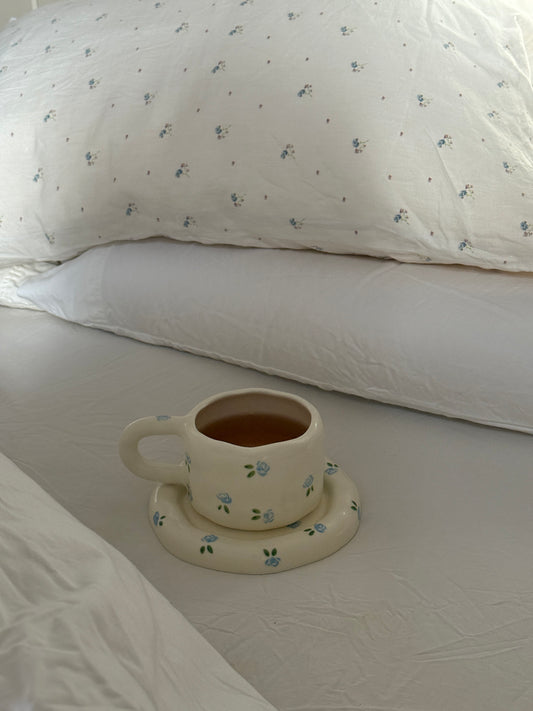 Seaside Rose Ceramic Cup and Saucer