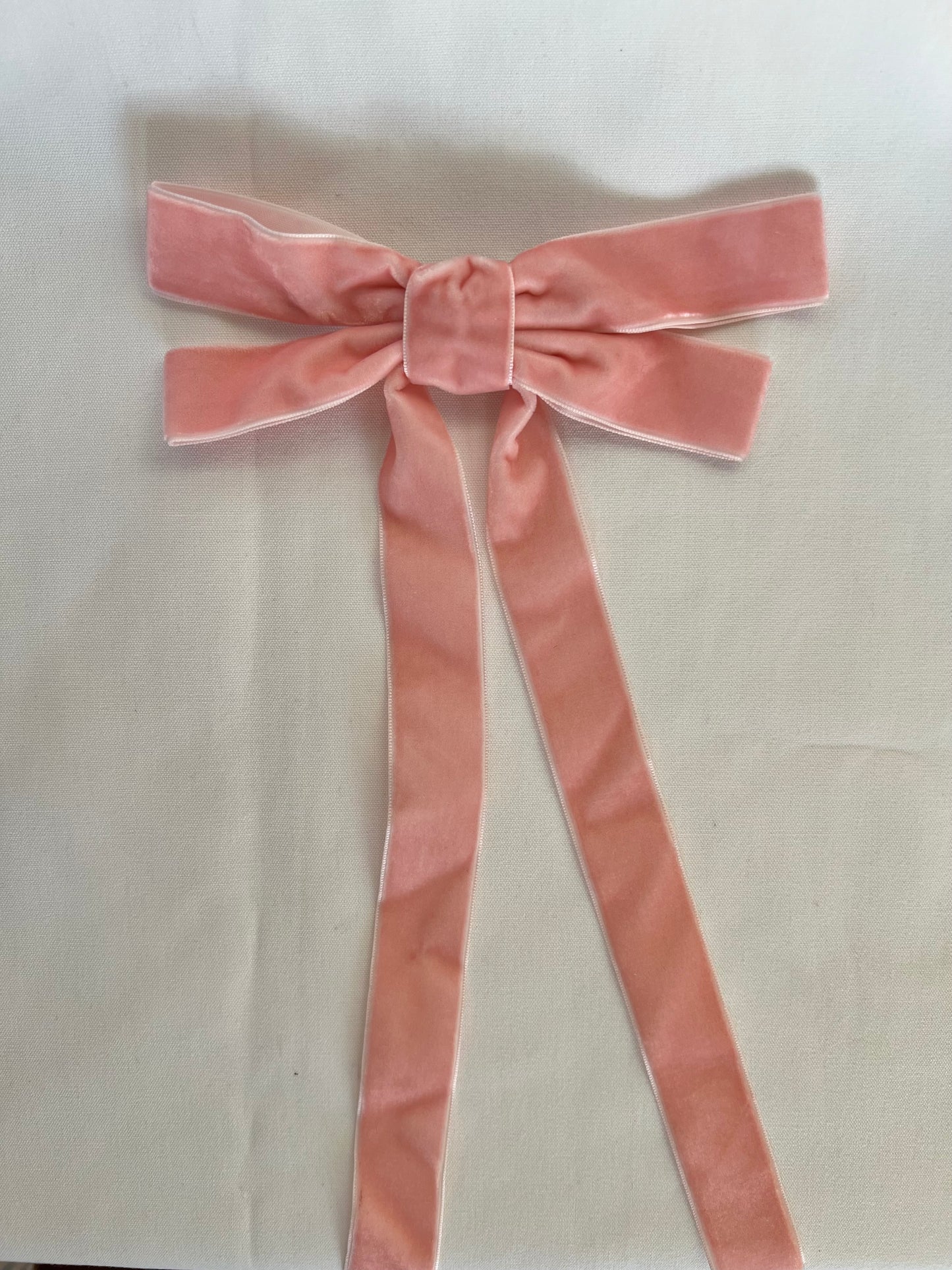 Pink Velvet Ribbon Bow Hair Clip