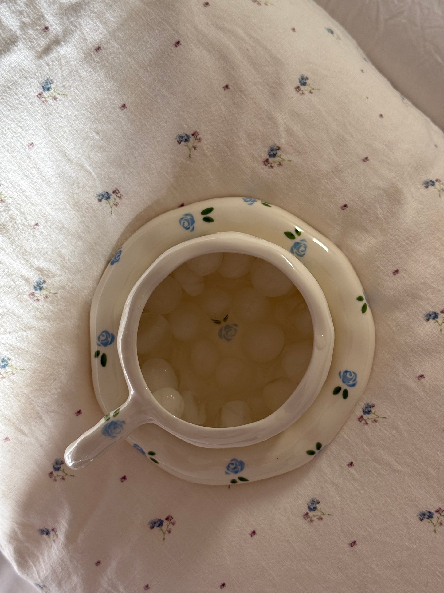 Seaside Rose Ceramic Cup and Saucer