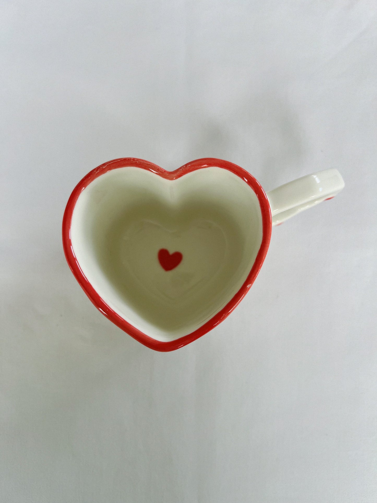 Love You Heart Shaped Hand Painted Ceramic Cup and Saucer