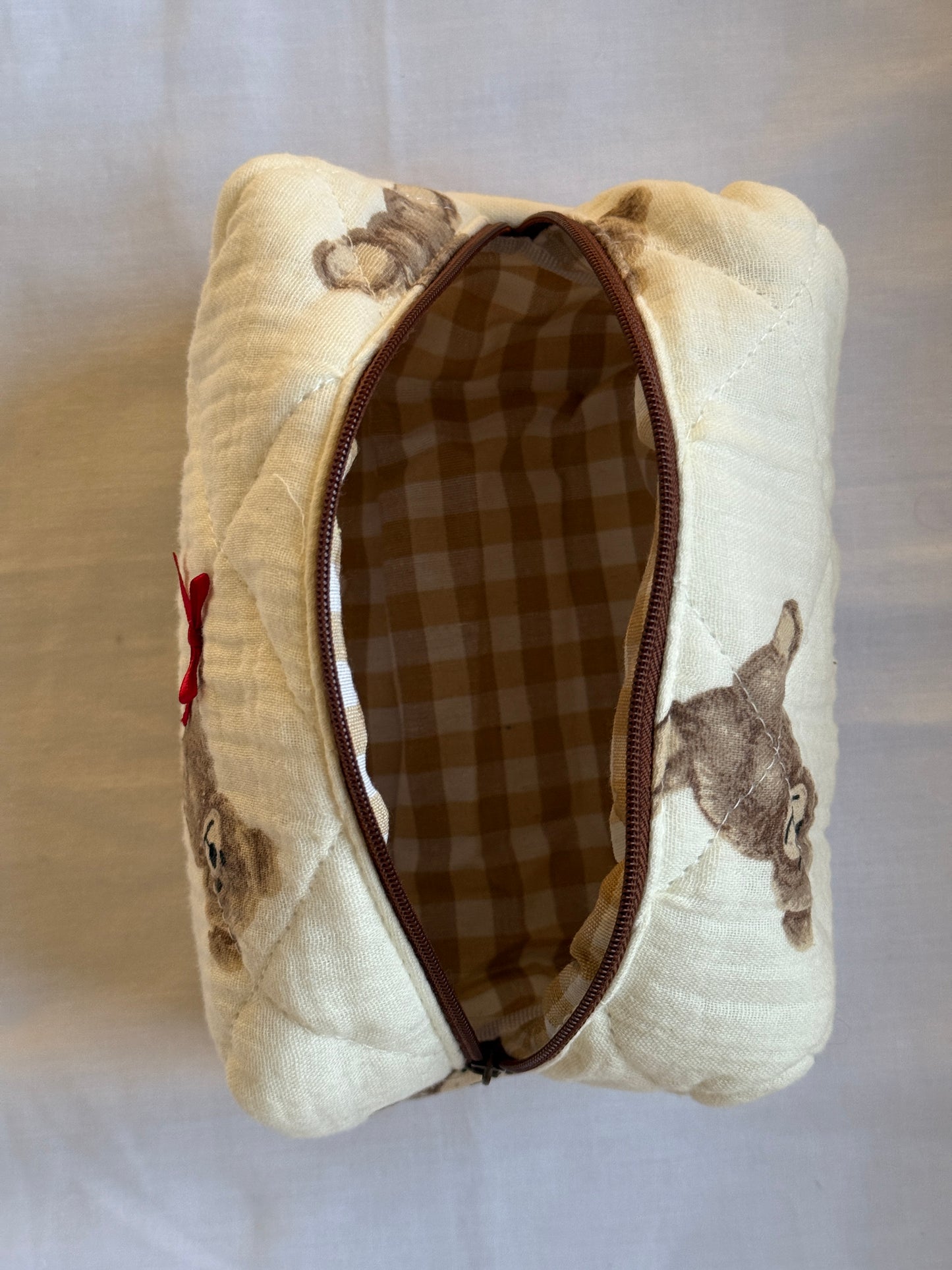 Teddy Quilted Beauty Bag