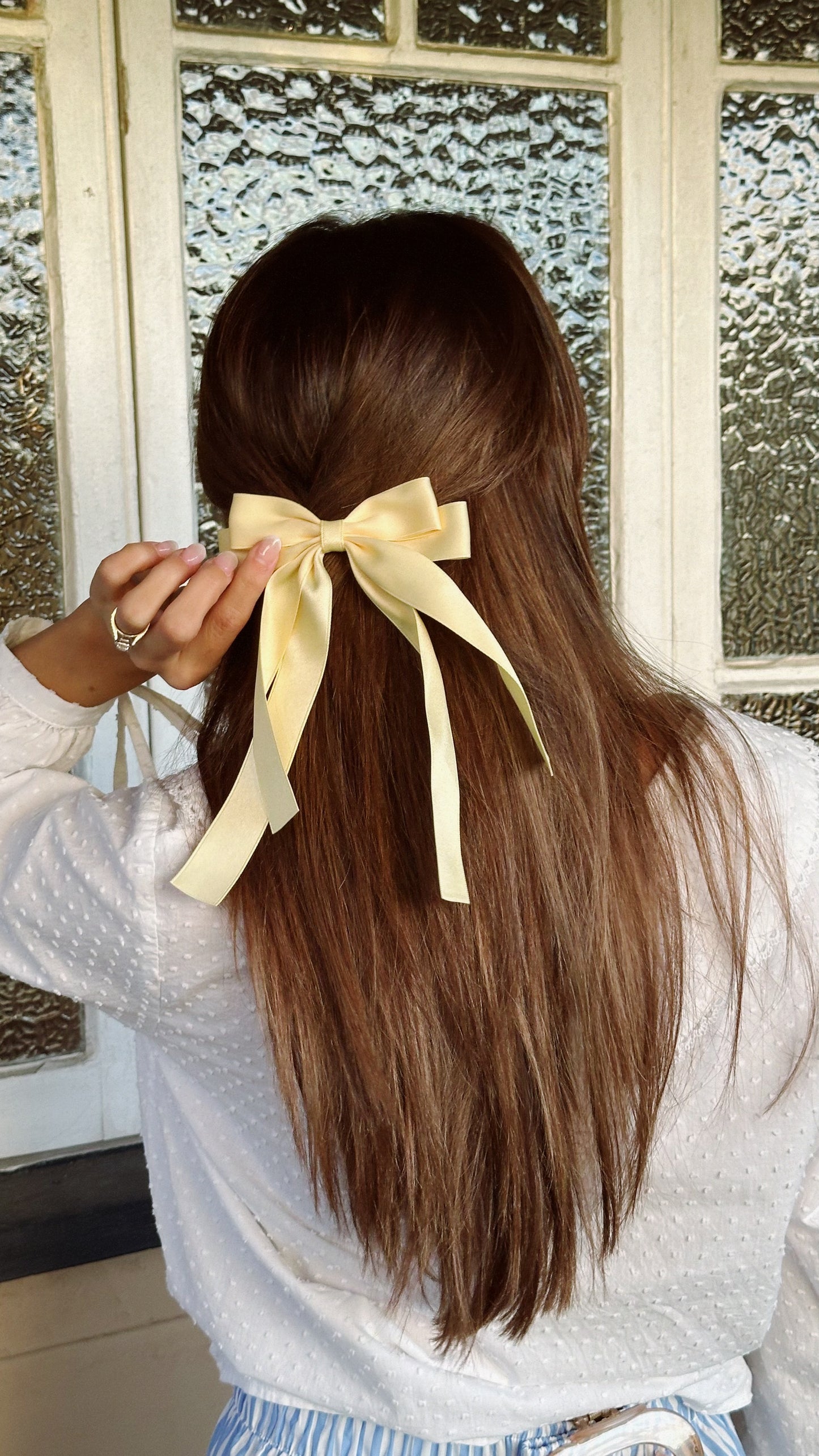 Butter Yellow Ribbon Bow Hair Clip