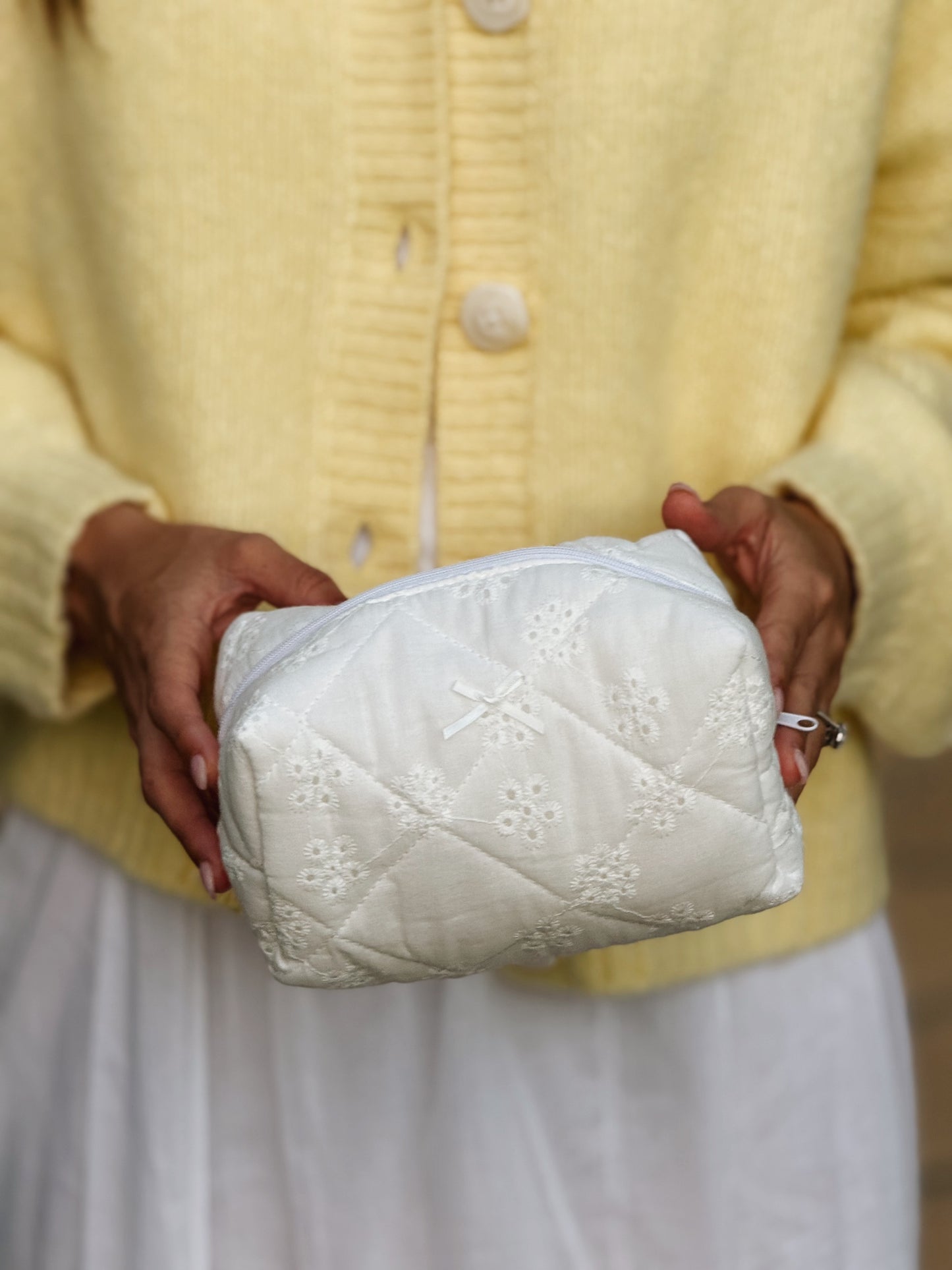 Pearl Quilted Beauty Bag