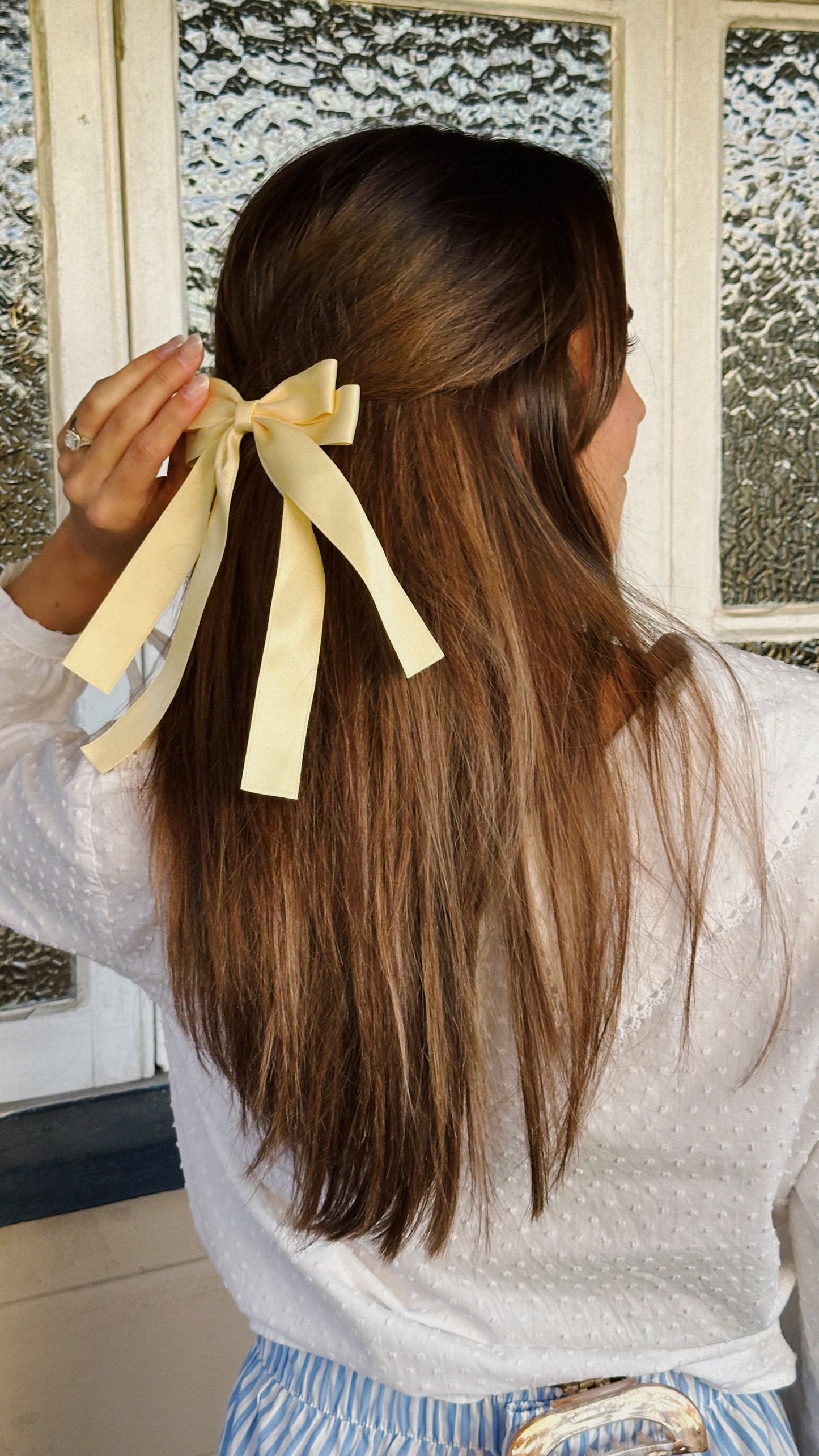 Butter Yellow Ribbon Bow Hair Clip