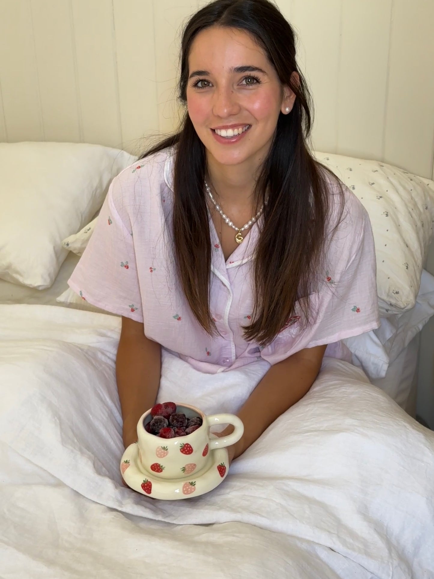 La Fraise Ceramic Cup and Saucer