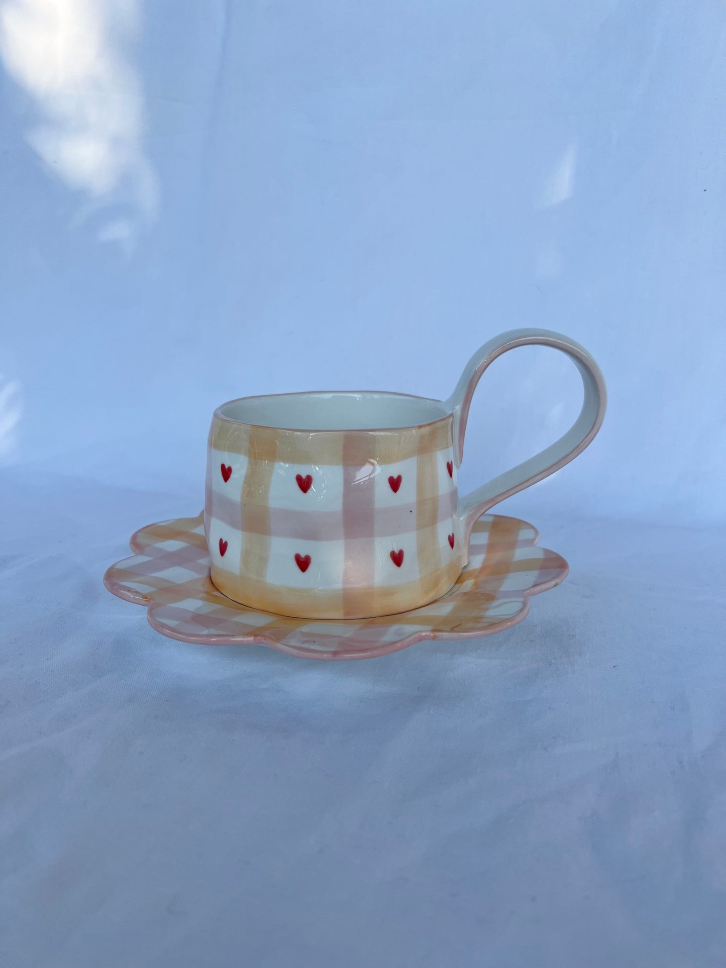 Lottie Mae Ceramic Cup and Scalloped Saucer