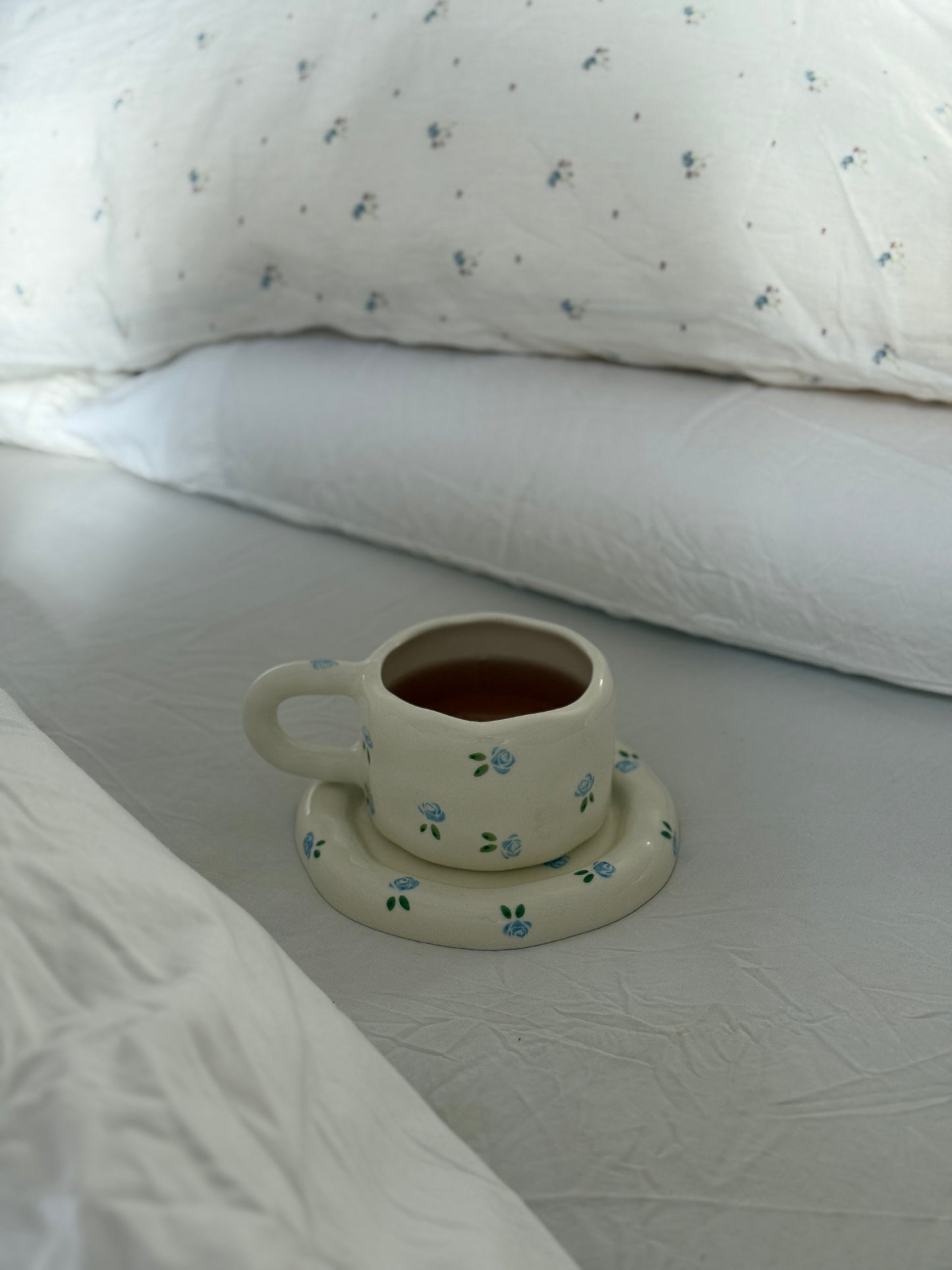 Seaside Rose Ceramic Cup and Saucer