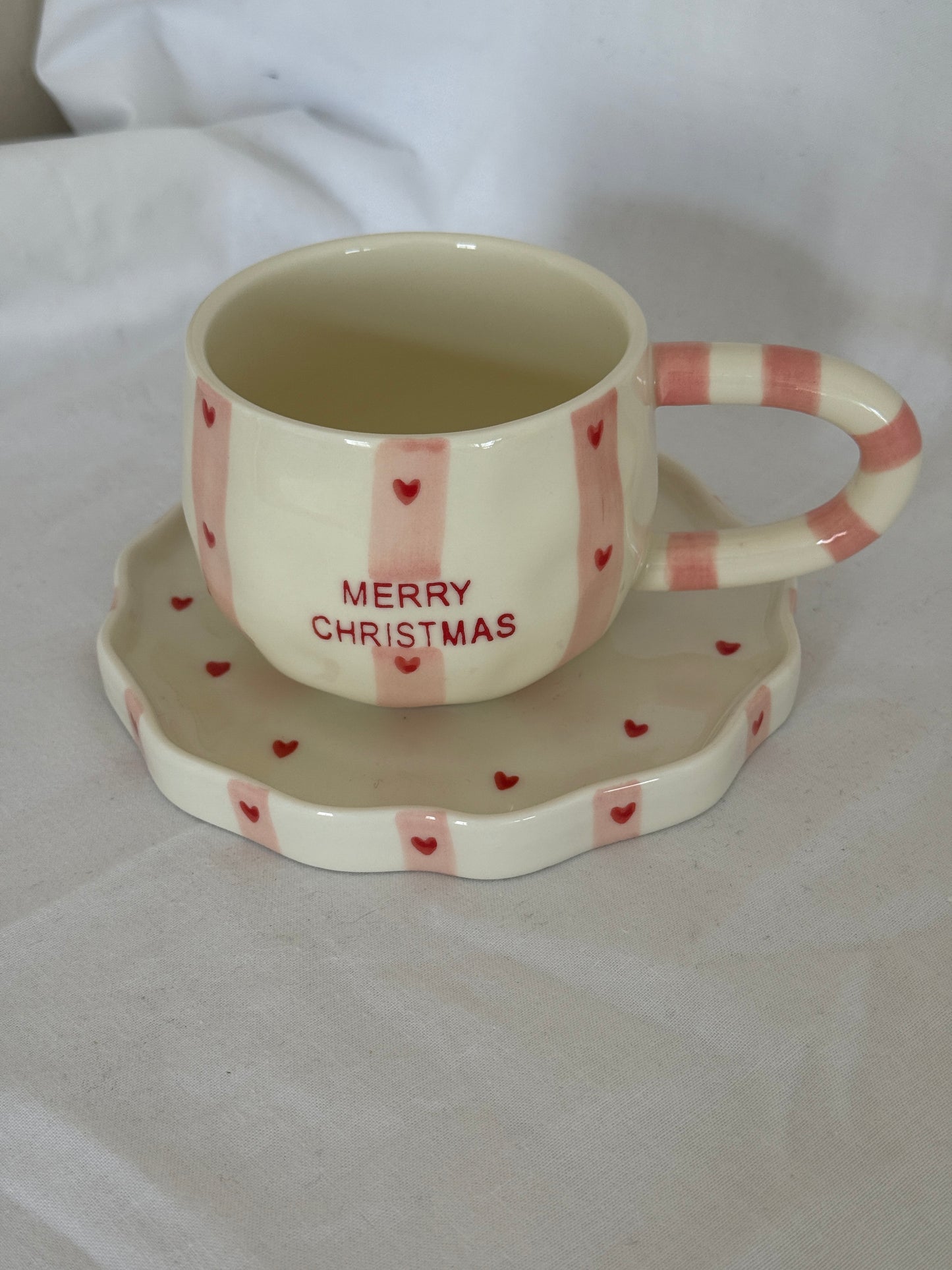 Bonbon de Noël Ceramic Cup and Saucer
