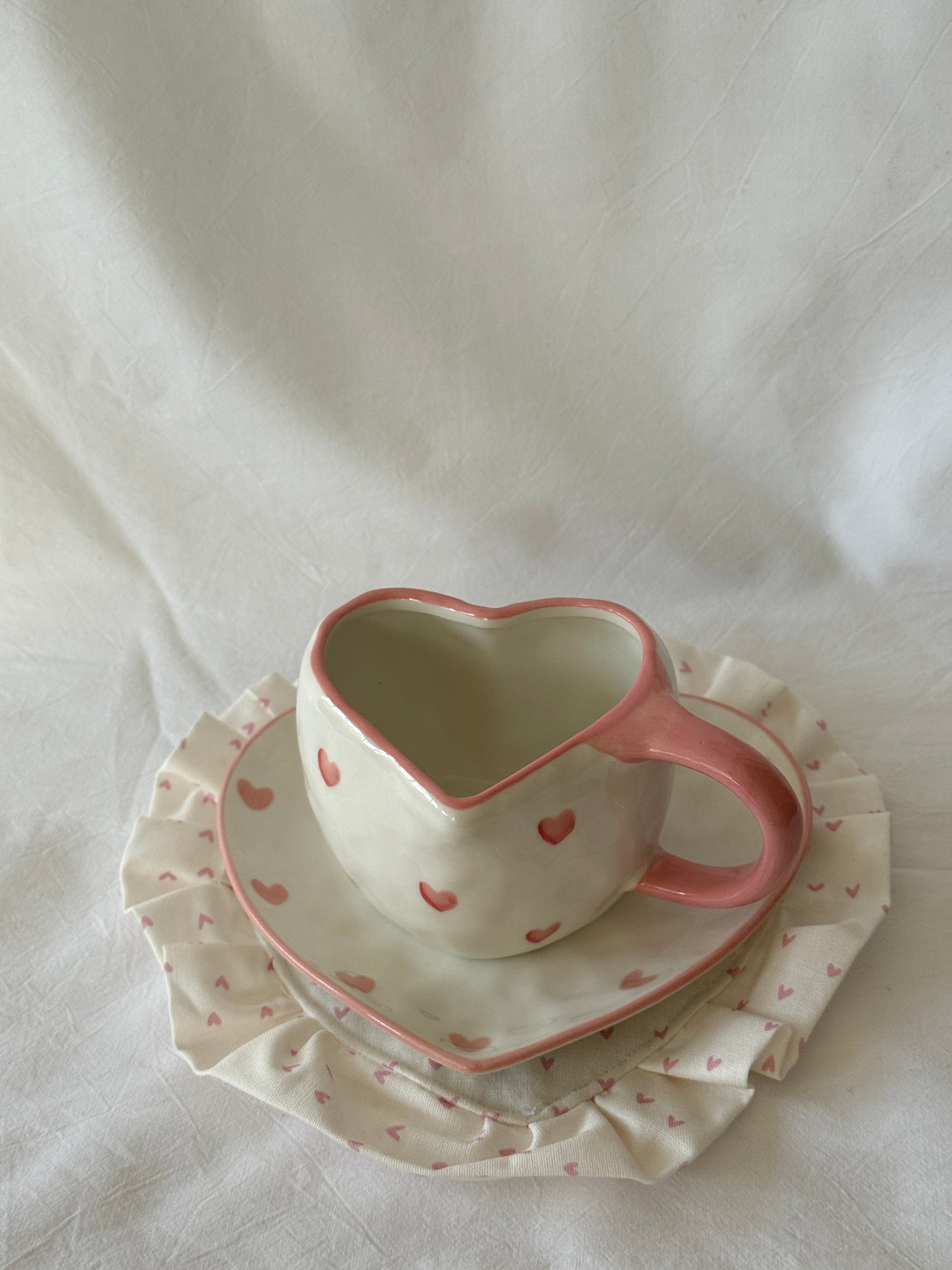 Sweetheart Ceramic Cup and Saucer
