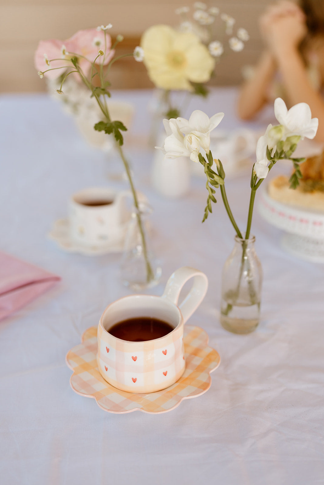 Lottie Mae Ceramic Cup and Scalloped Saucer