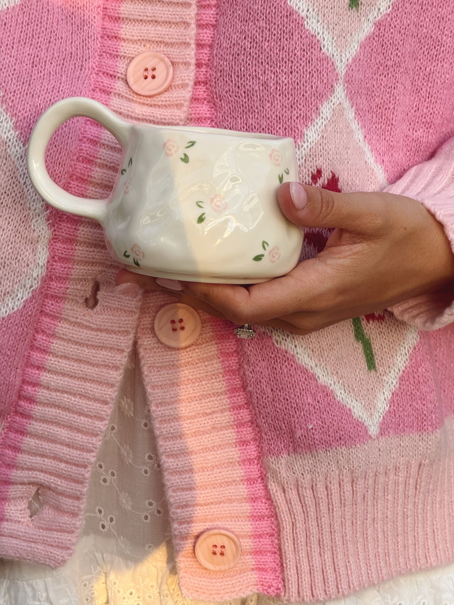 Rose Ceramic Cup and Saucer