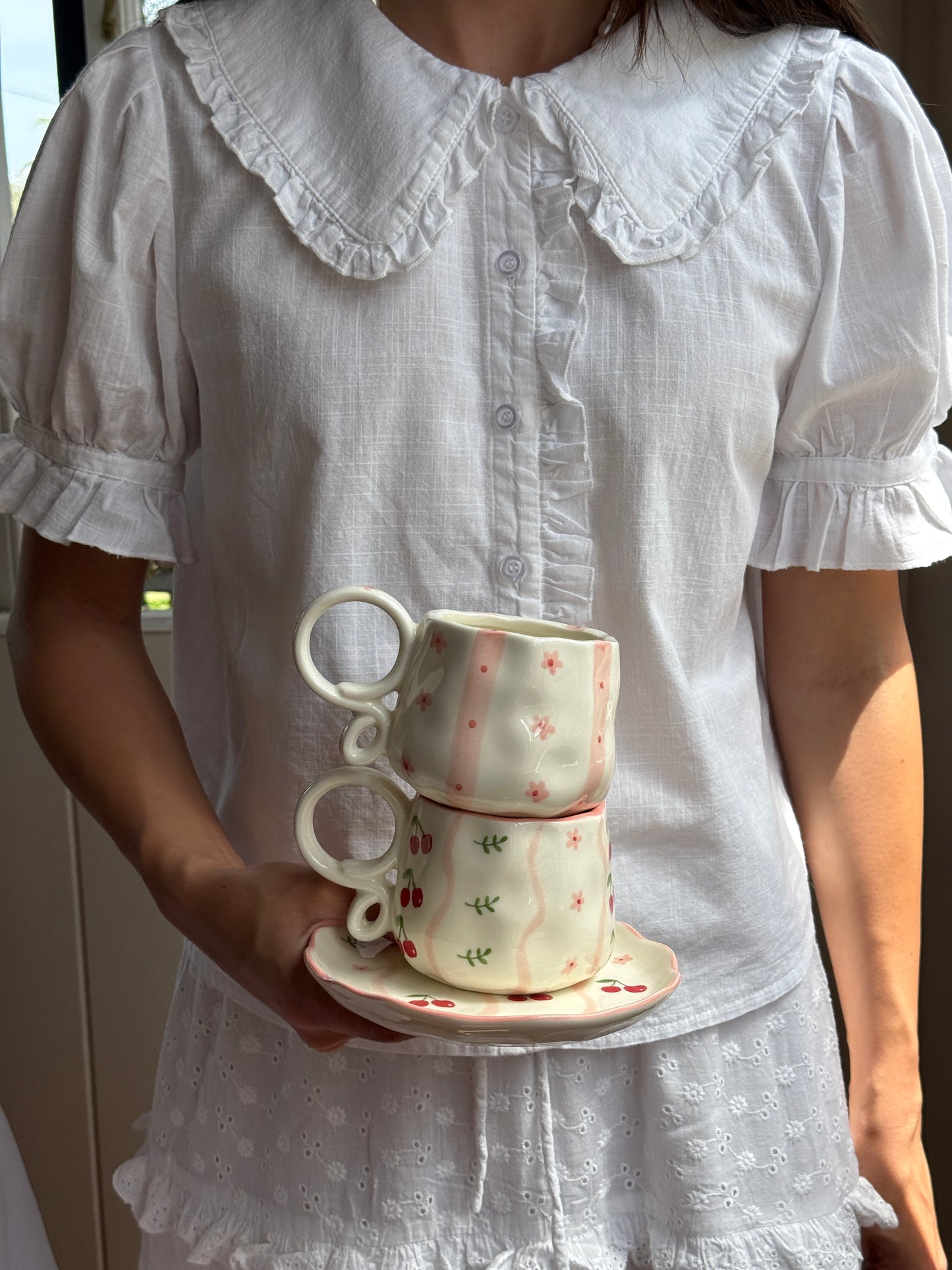 Camille Ceramic Cup and Saucer